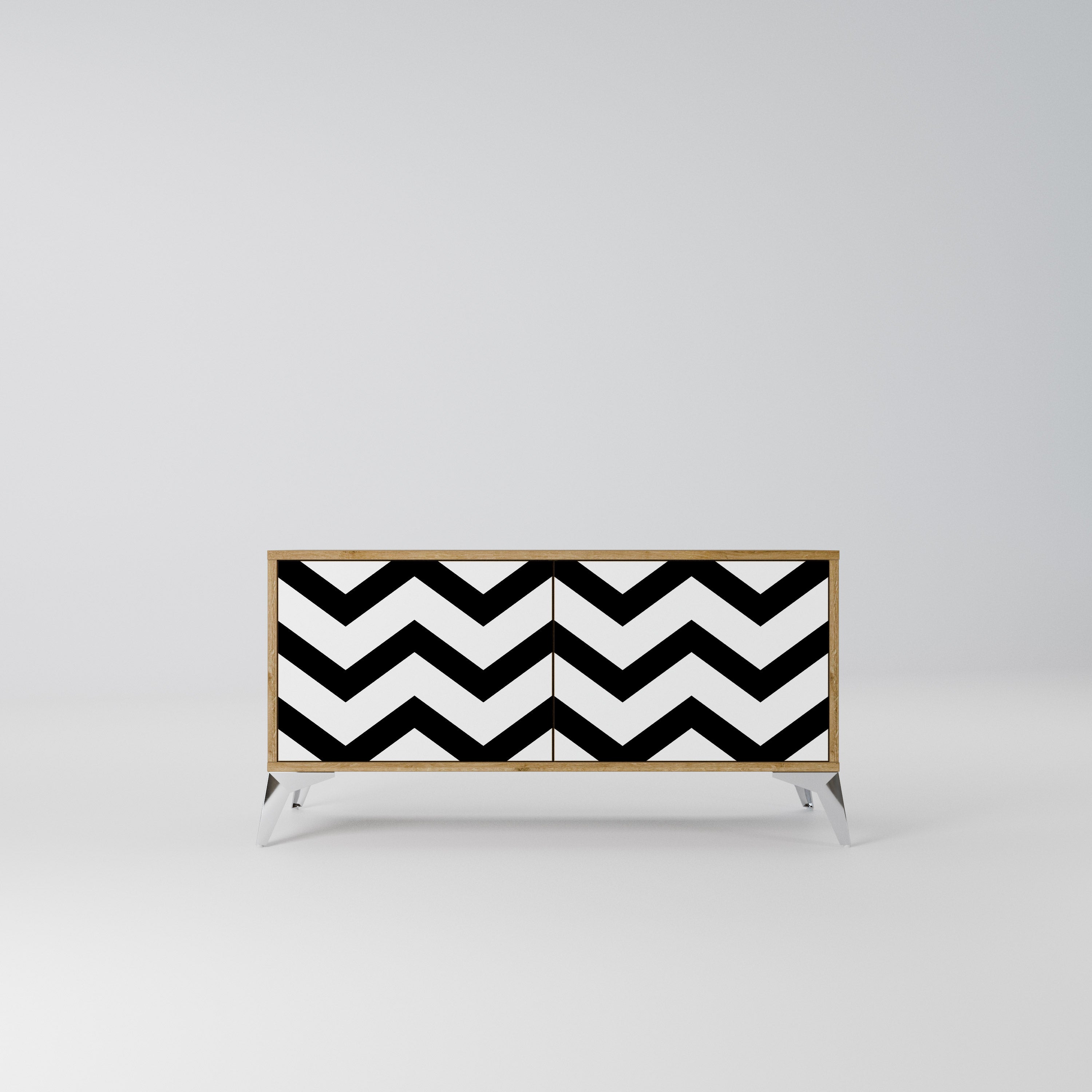 CLASSIC ZIG ZAG Kompaktowa szafka RTV 2-drzwiowa