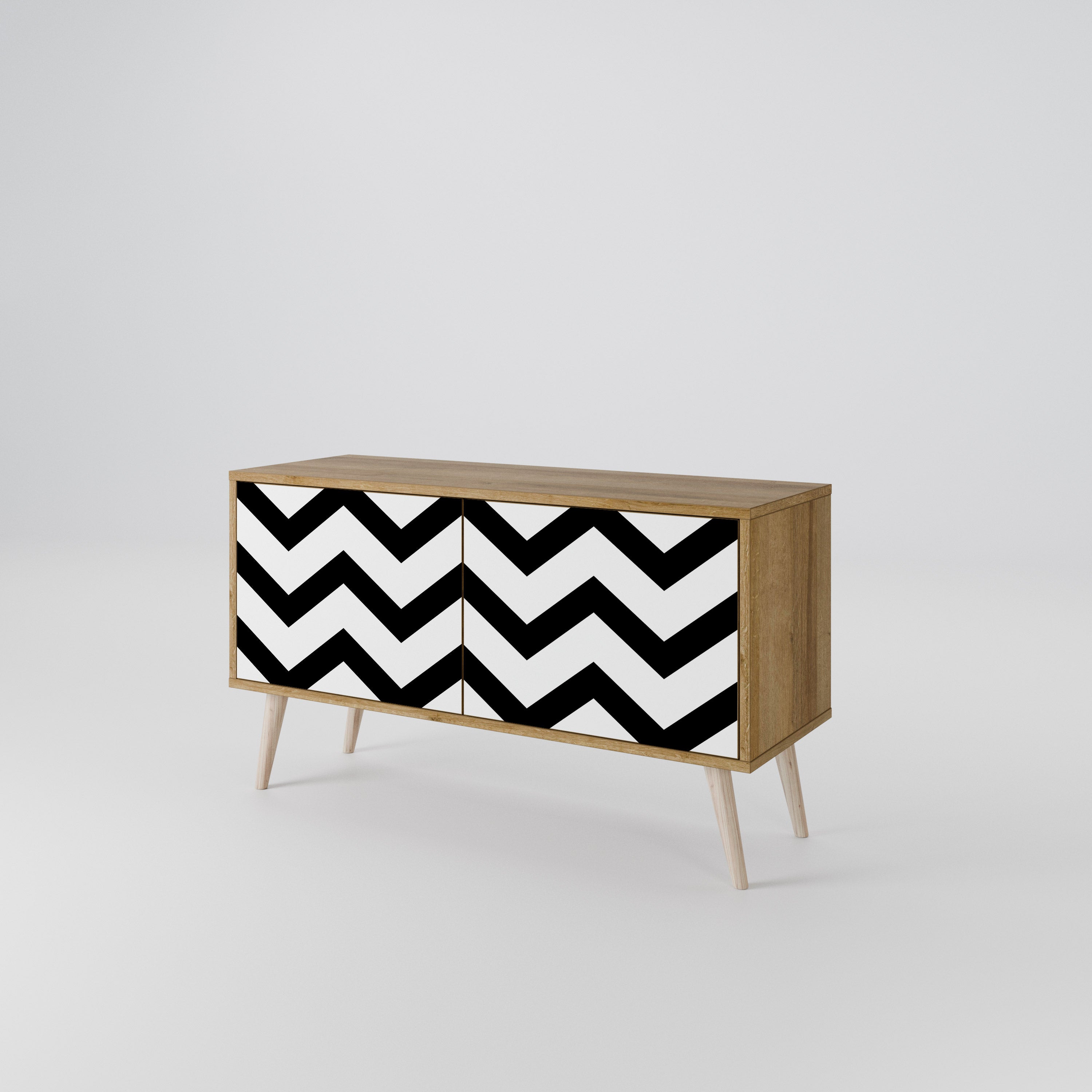 CLASSIC ZIG ZAG Kompaktowa szafka RTV 2-drzwiowa