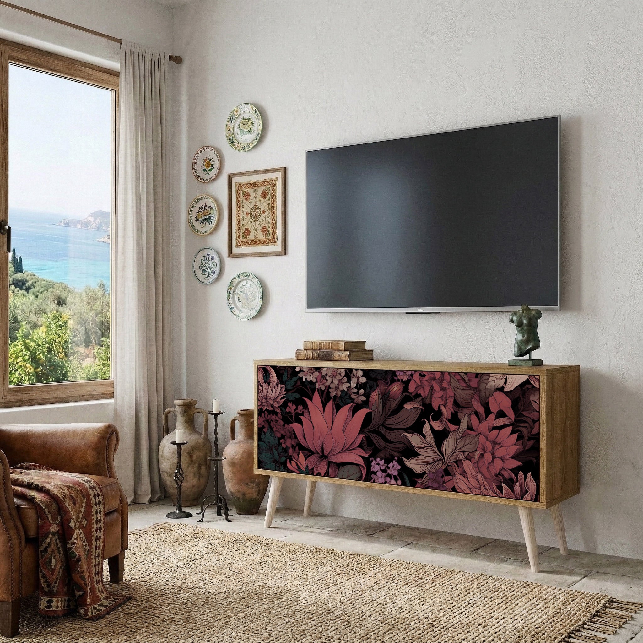 FLORAL WHISPER Kompaktowa szafka RTV 2-drzwiowa