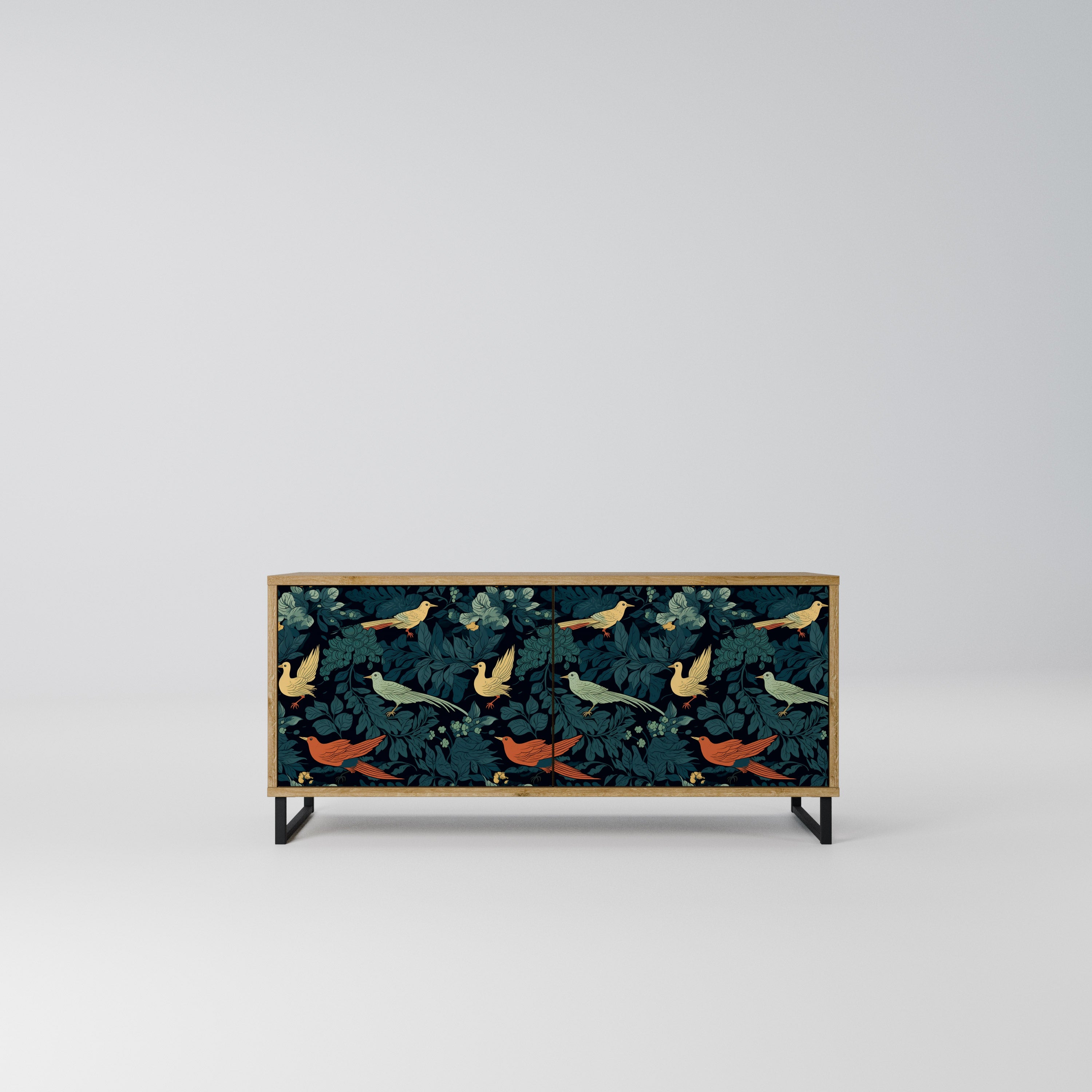 FOWL ORNAMENT Kompaktowa szafka RTV 2-drzwiowa