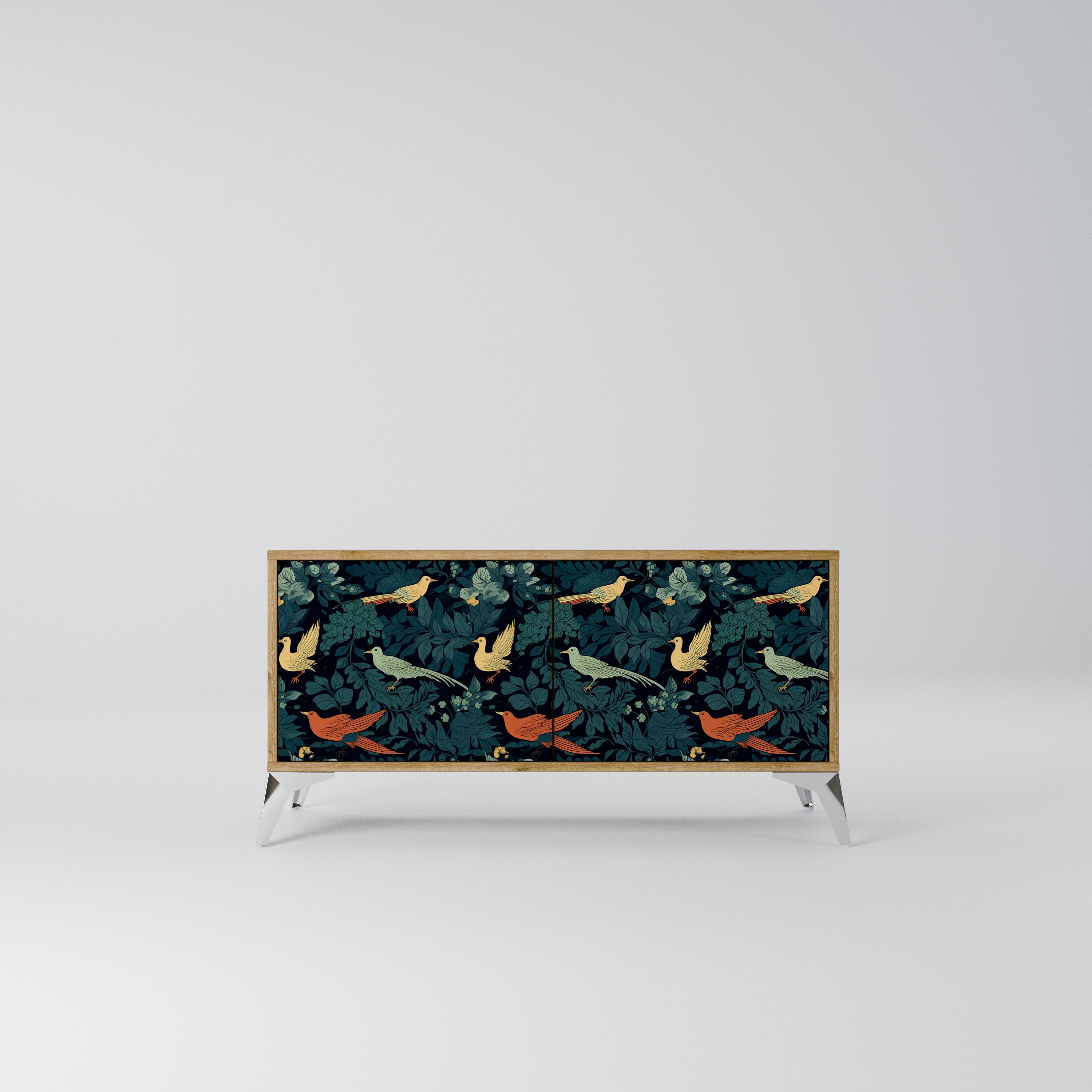 FOWL ORNAMENT Kompaktowa szafka RTV 2-drzwiowa