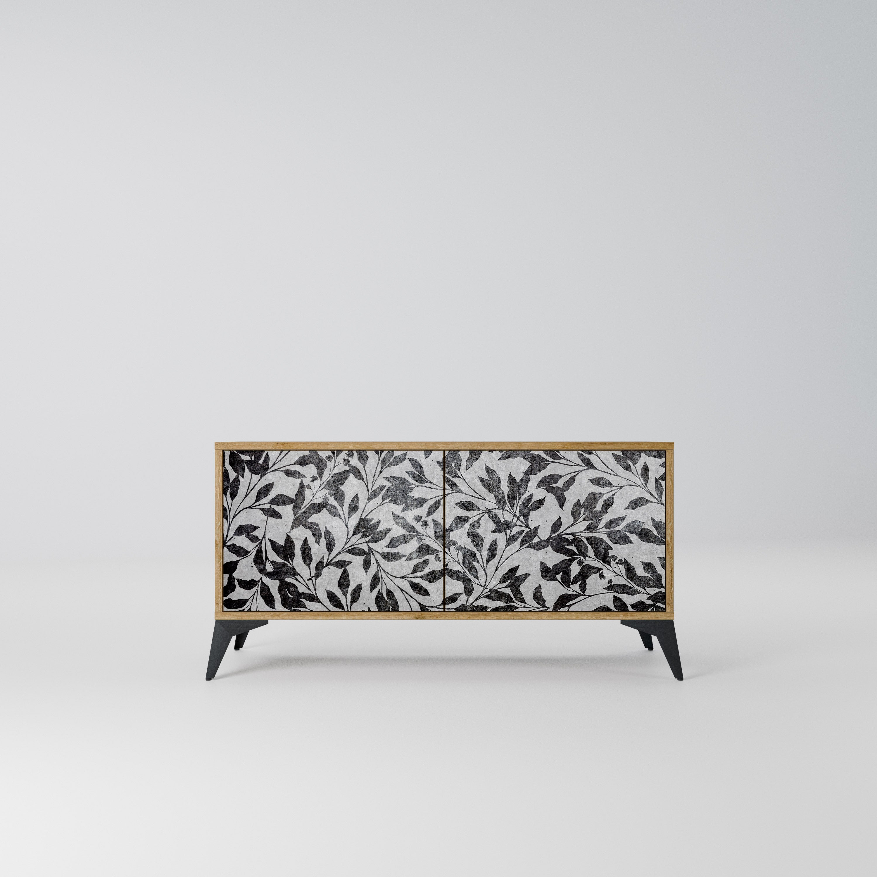 CHARCOAL SPROUT Kompaktowa szafka RTV 2-drzwiowa