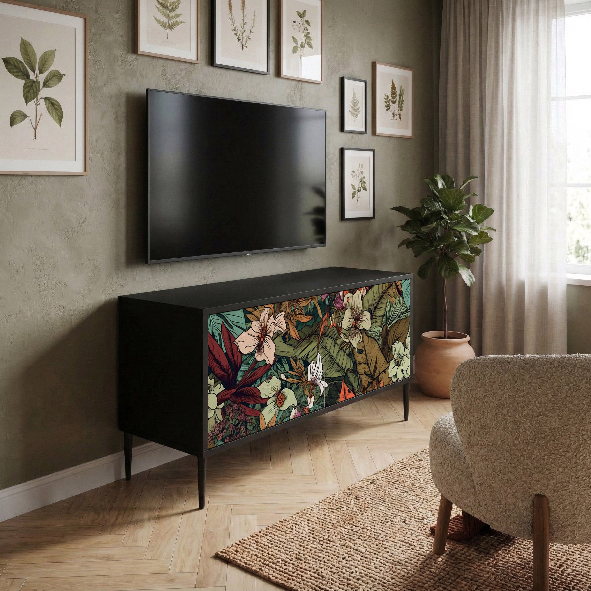 BOTANICAL EMERGENCE Kompaktowa szafka RTV 2-drzwiowa