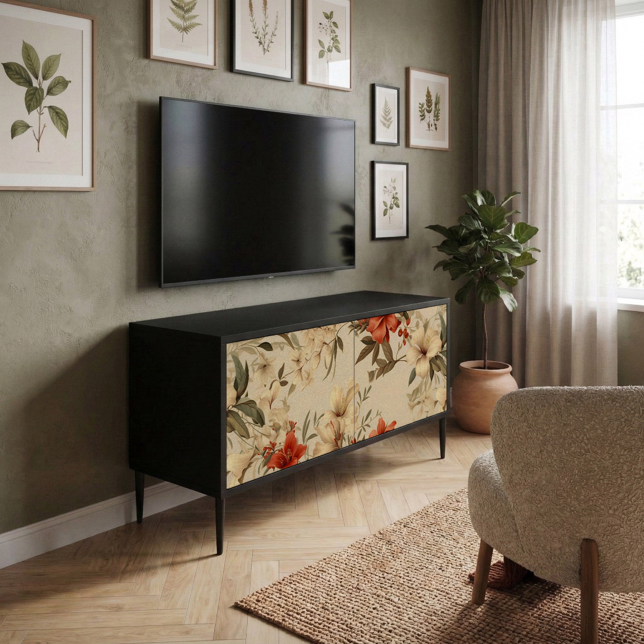 BLOOMING HARMONY Kompaktowa szafka RTV 2-drzwiowa