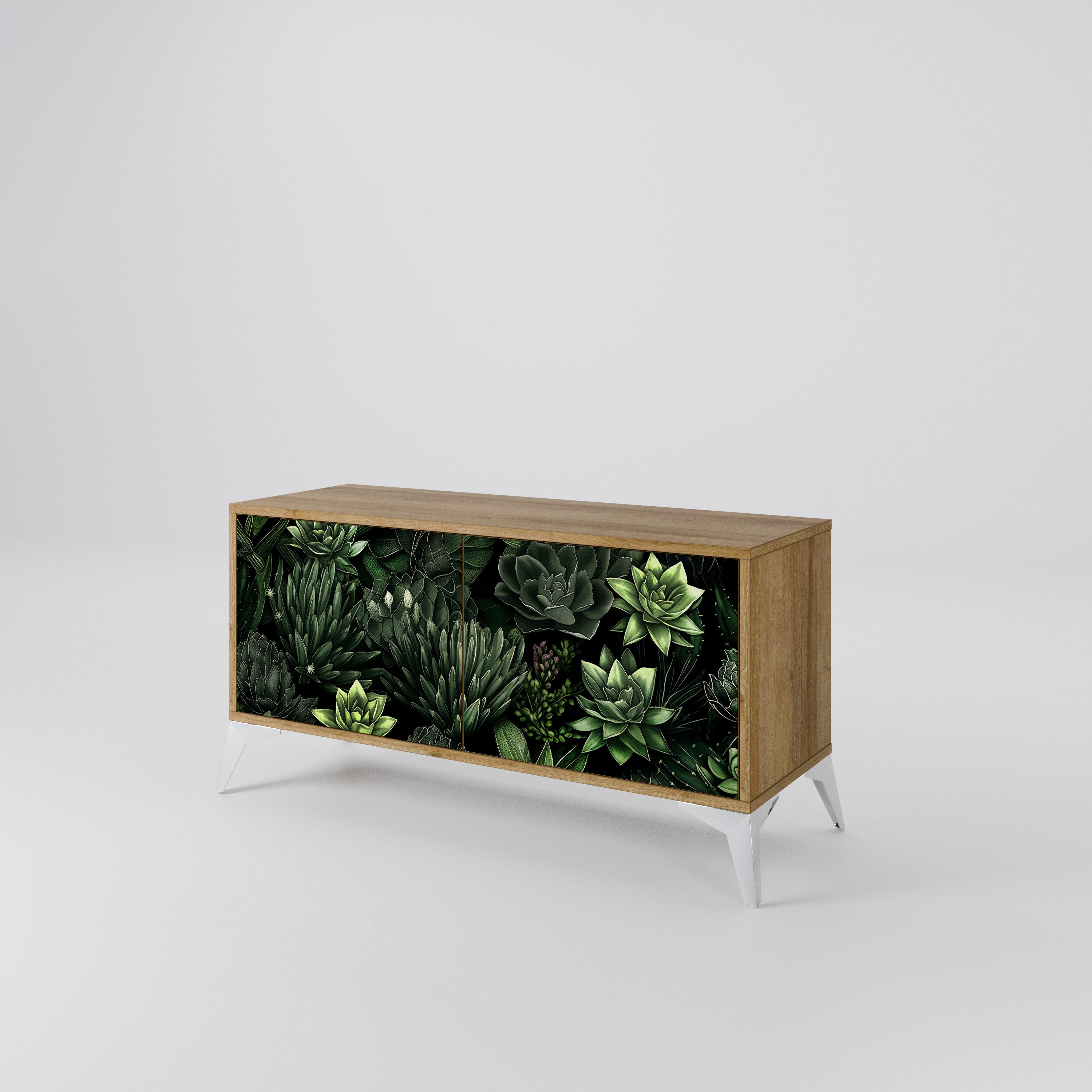 SUCCULENT JUNGLE Kompaktowa szafka RTV 2-drzwiowa