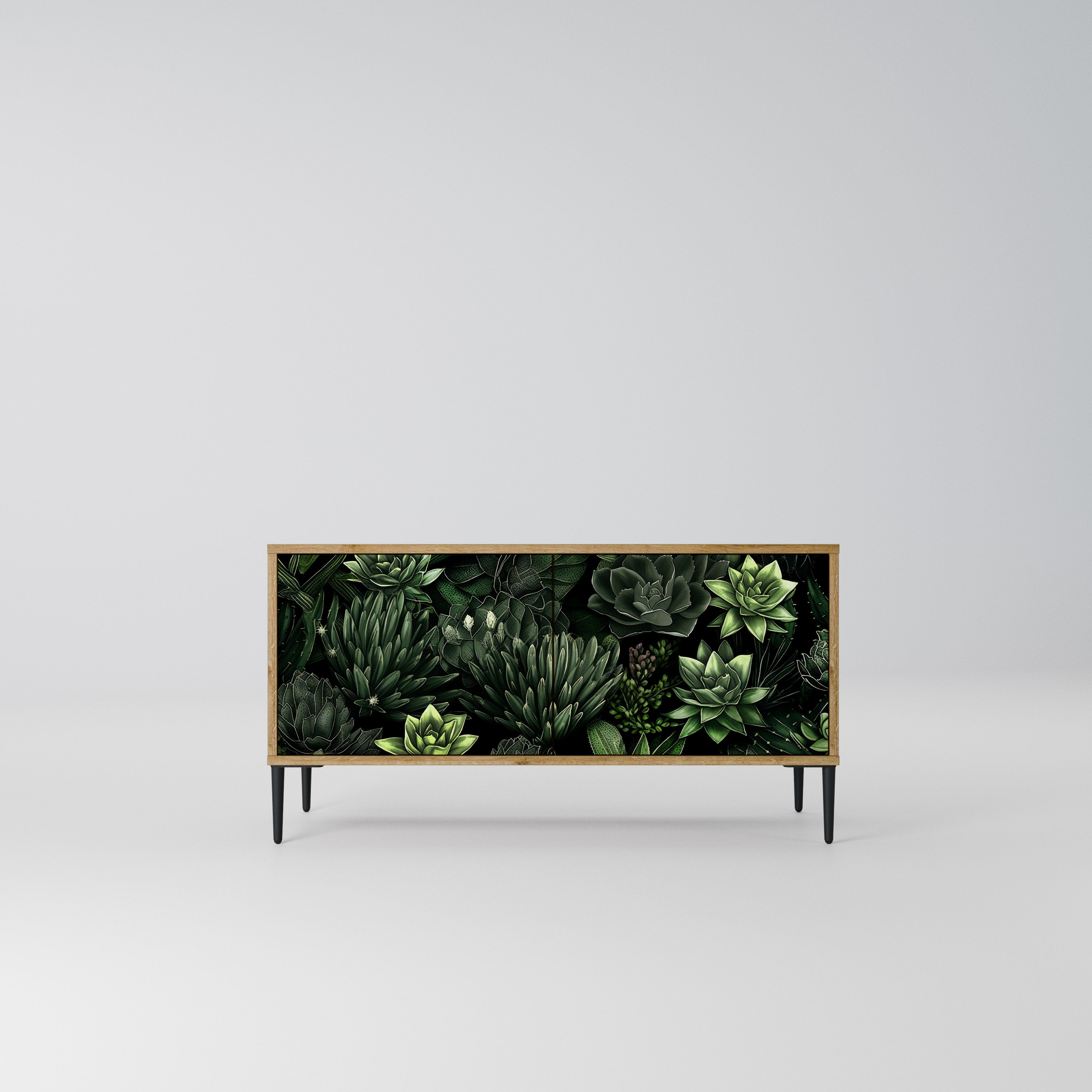 SUCCULENT JUNGLE Kompaktowa szafka RTV 2-drzwiowa