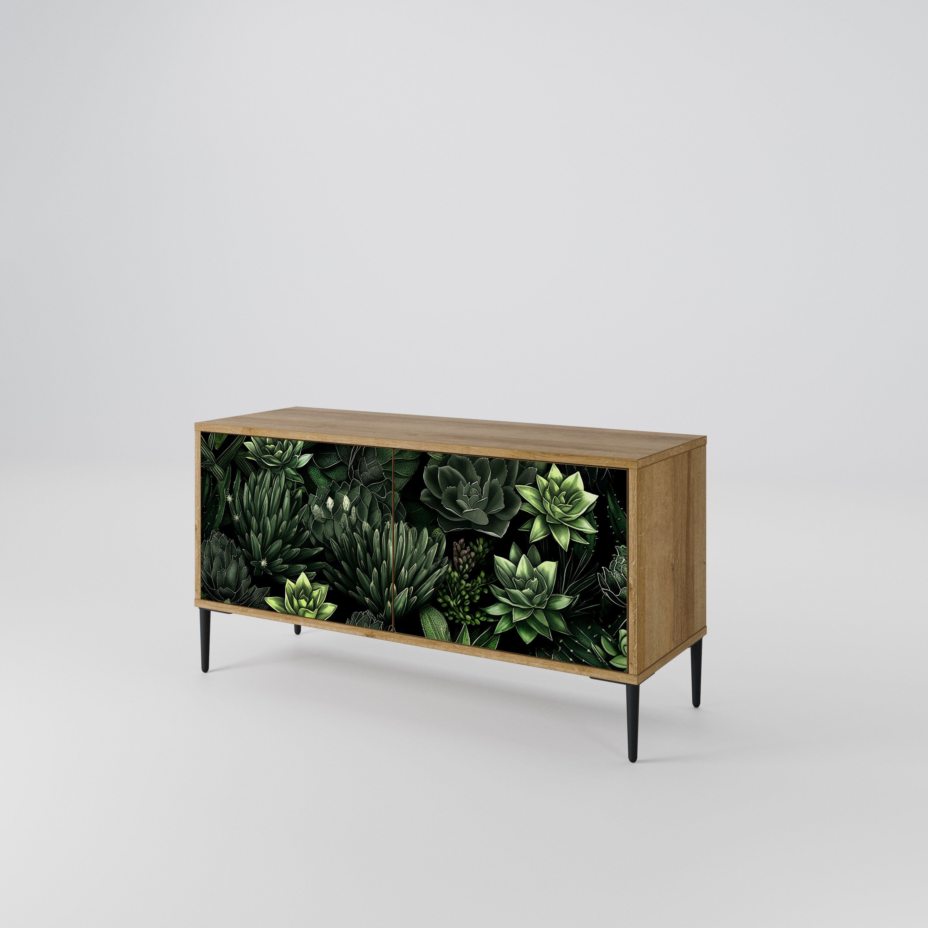 SUCCULENT JUNGLE Kompaktowa szafka RTV 2-drzwiowa