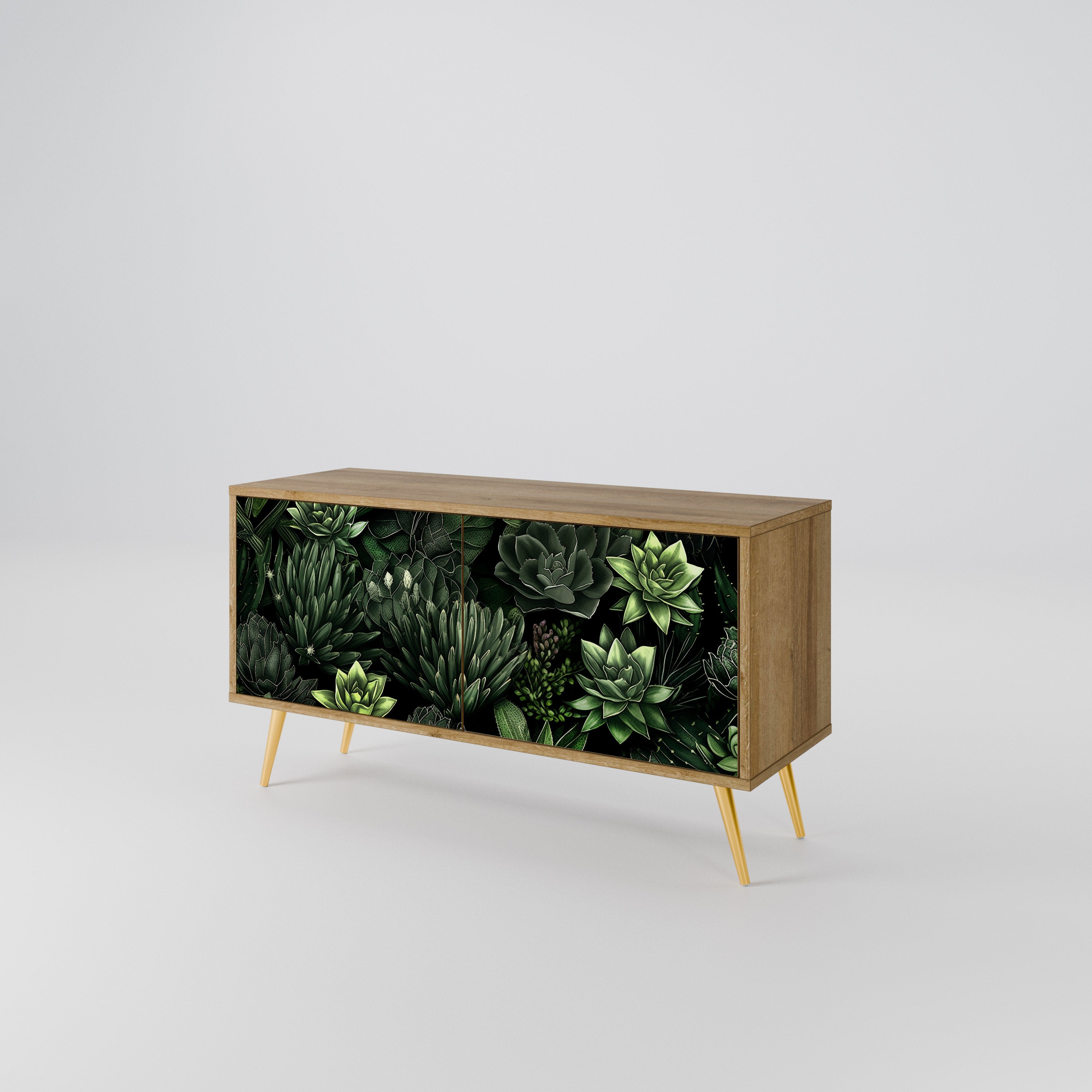 SUCCULENT JUNGLE Kompaktowa szafka RTV 2-drzwiowa