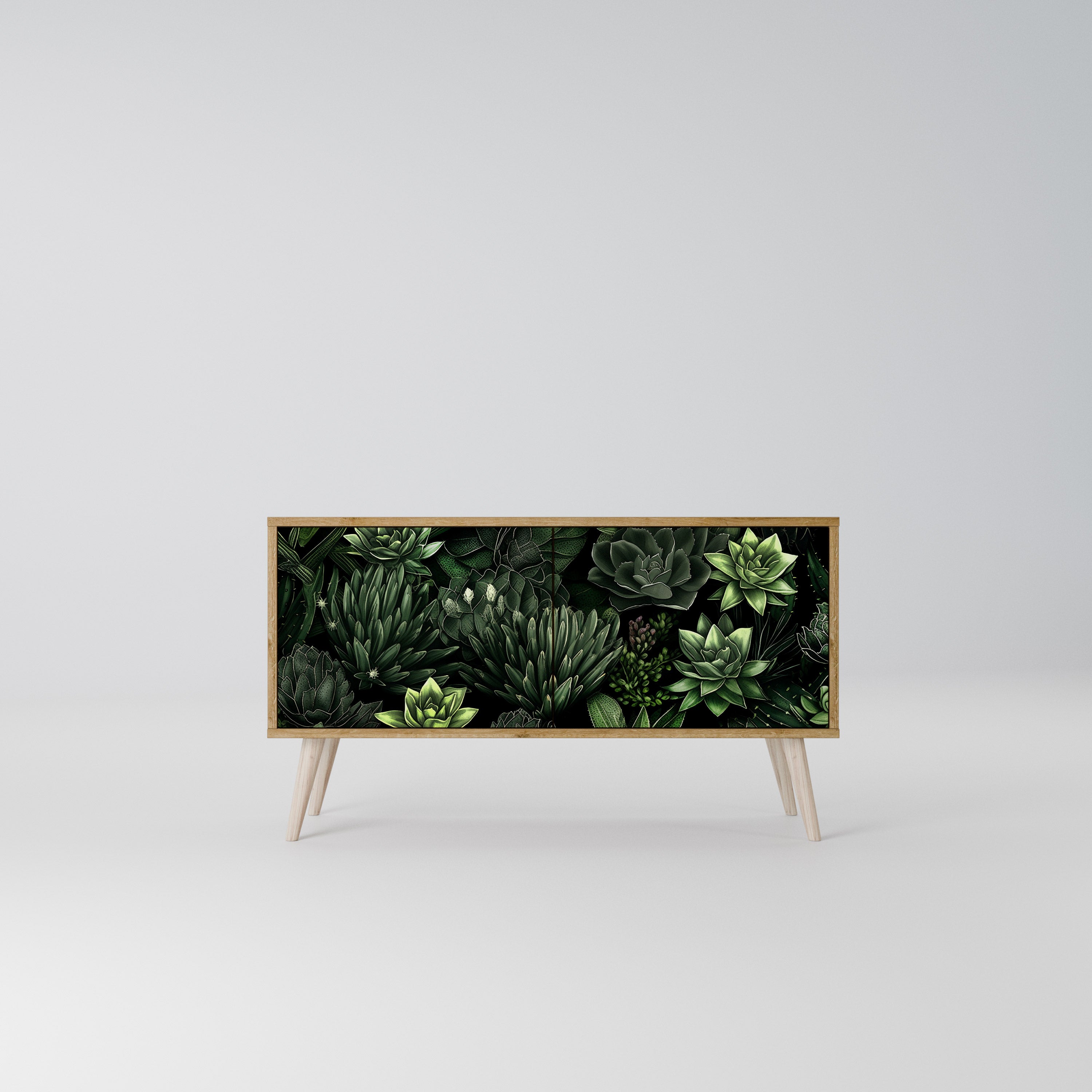 SUCCULENT JUNGLE Kompaktowa szafka RTV 2-drzwiowa
