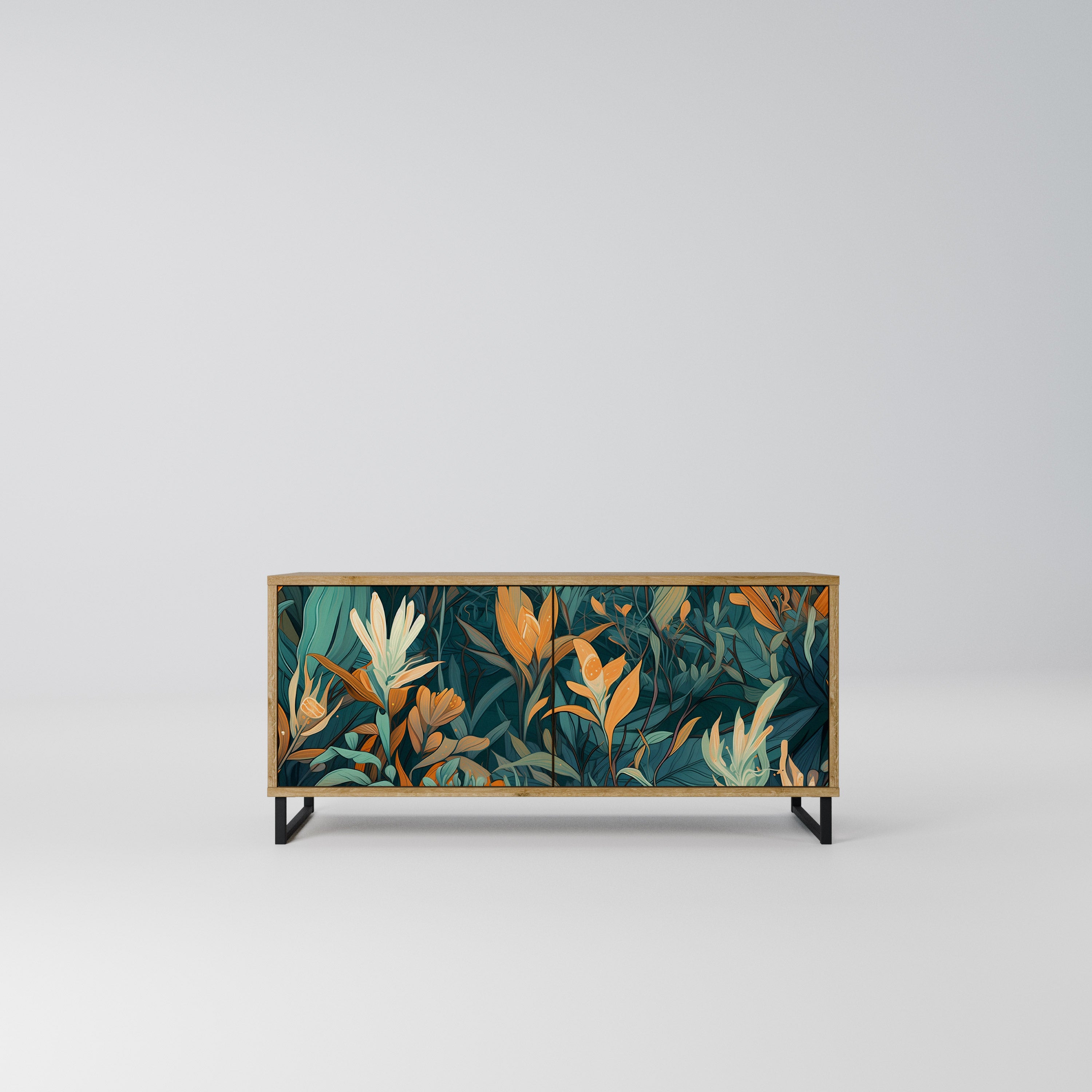 FLORAL SERENITY Kompaktowa szafka RTV 2-drzwiowa