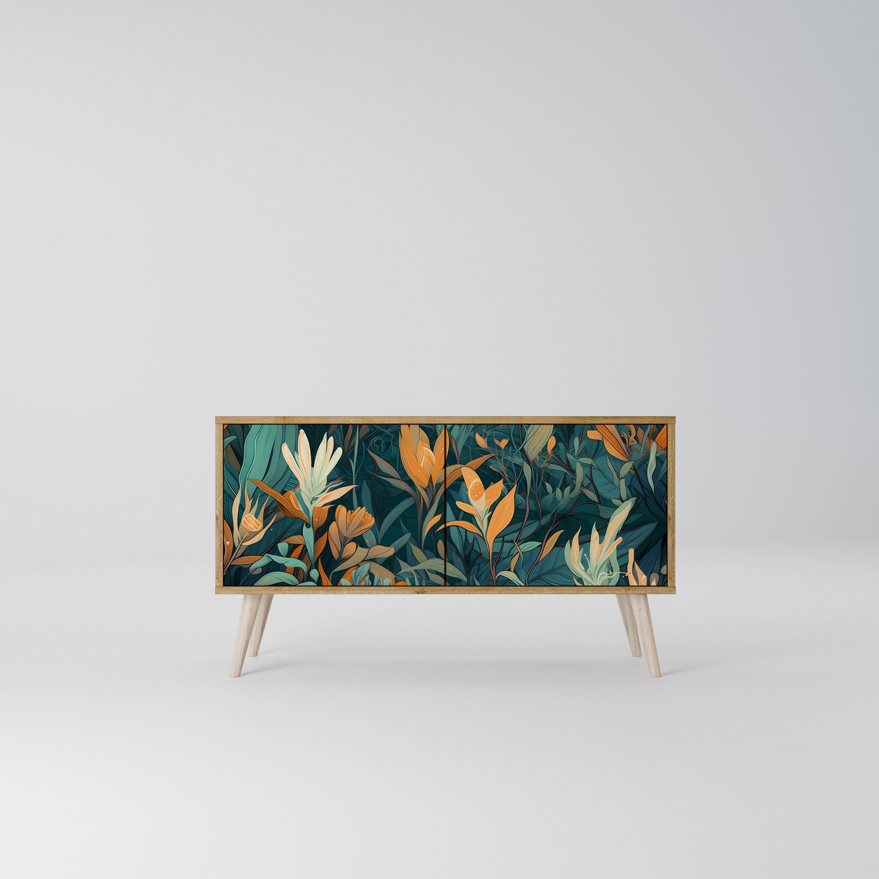 FLORAL SERENITY Kompaktowa szafka RTV 2-drzwiowa