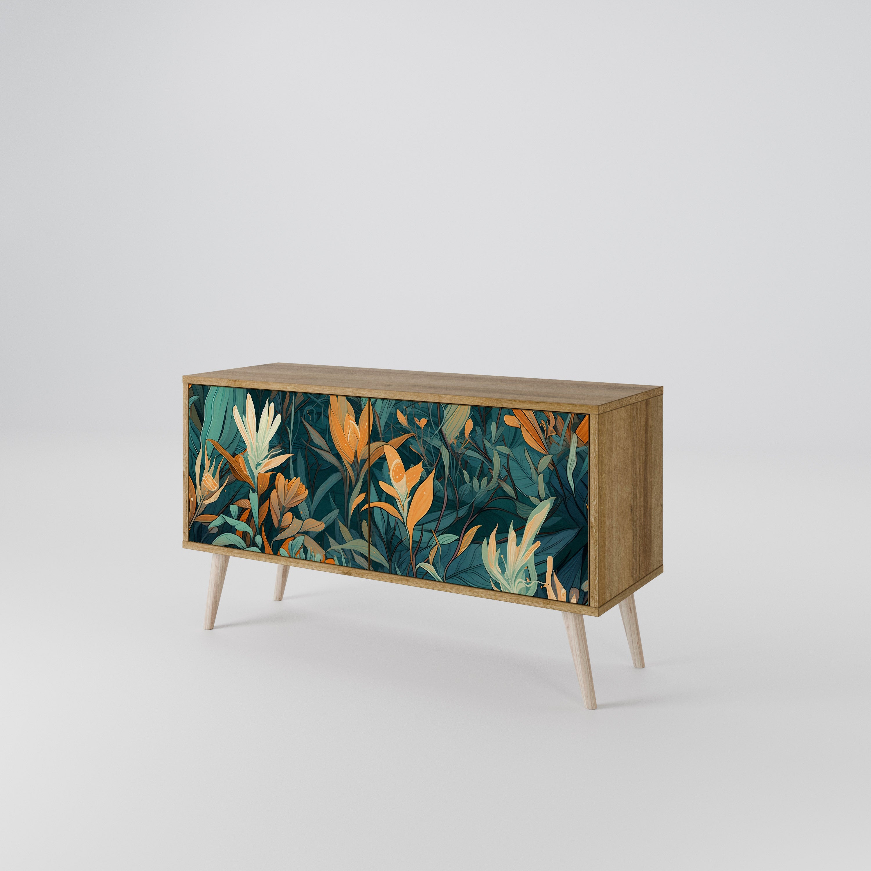 FLORAL SERENITY Kompaktowa szafka RTV 2-drzwiowa