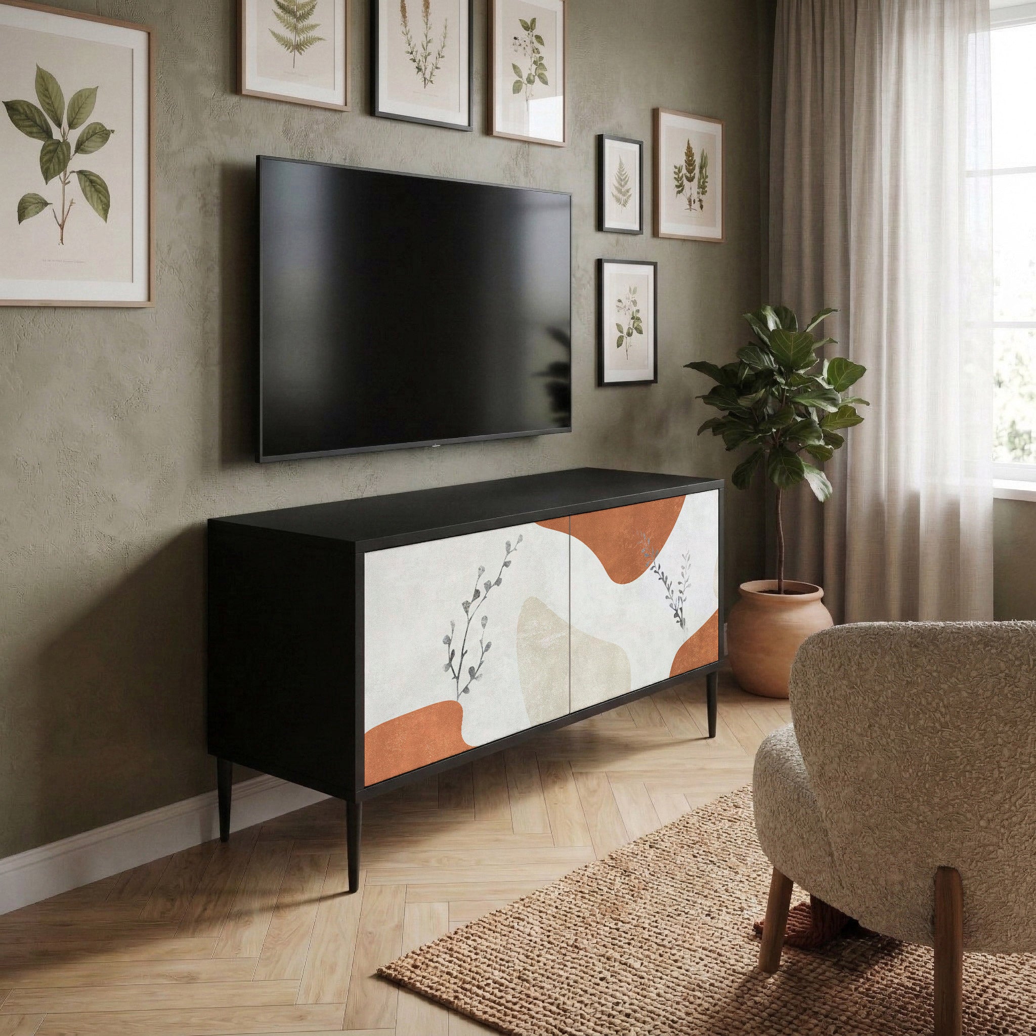 TRANQUIL TWIG Kompaktowa szafka RTV 2-drzwiowa
