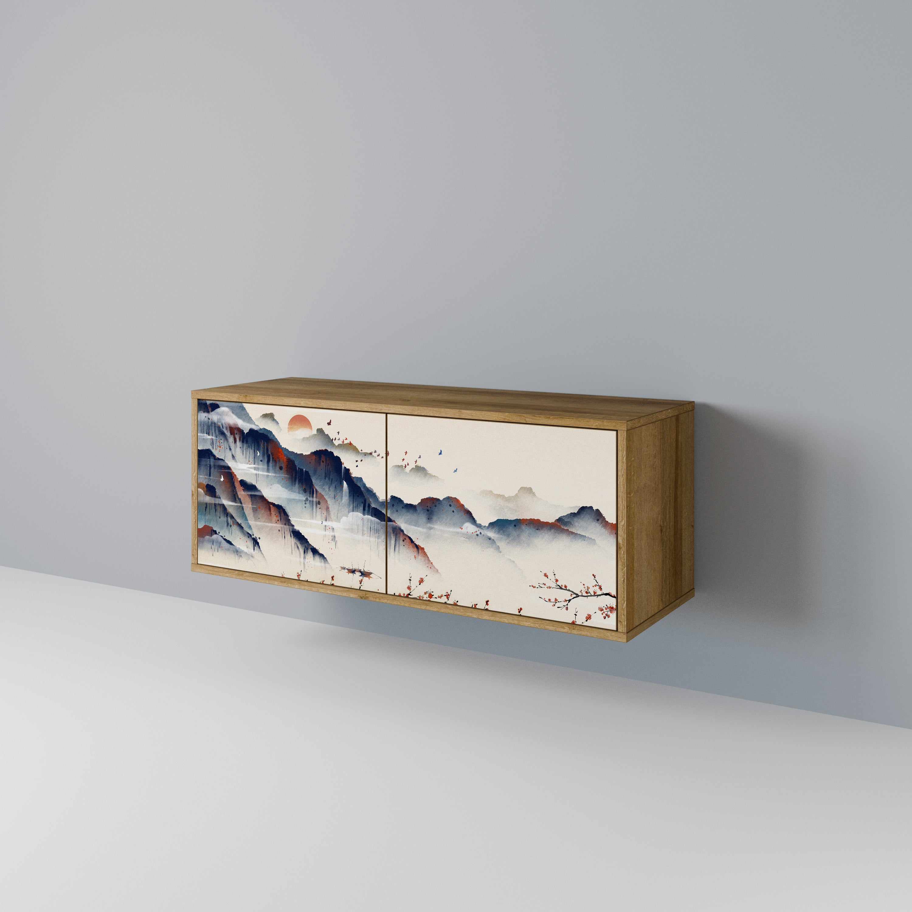 JAPANESE LANDSCAPE Kompaktowa szafka RTV 2-drzwiowa
