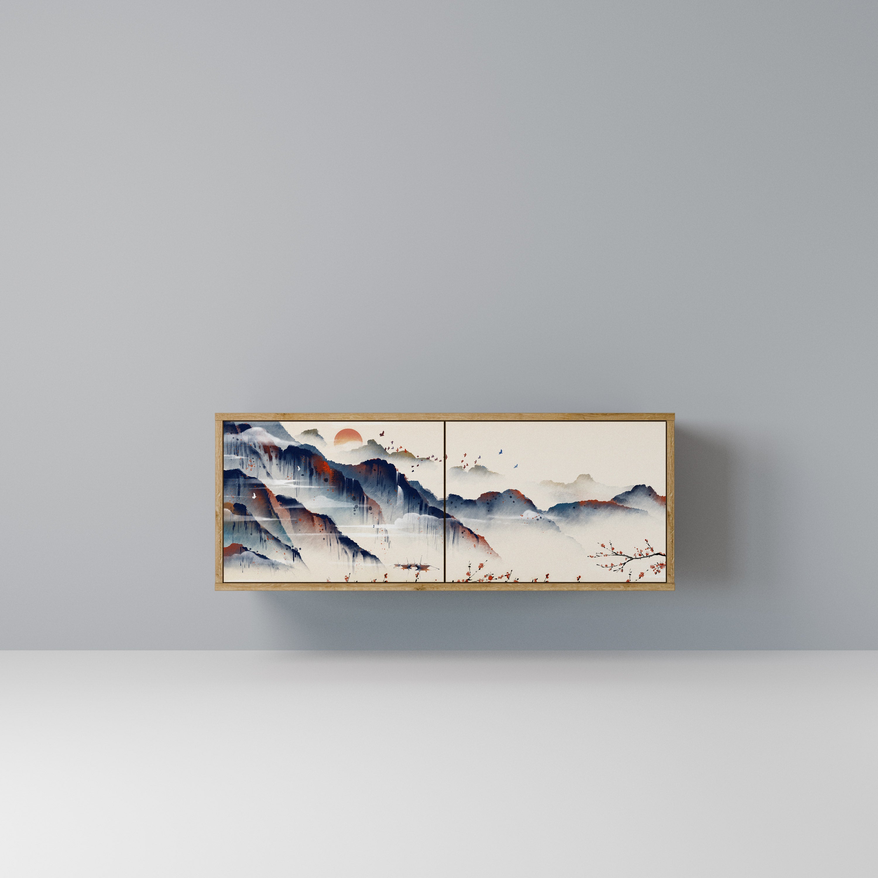 JAPANESE LANDSCAPE Kompaktowa szafka RTV 2-drzwiowa