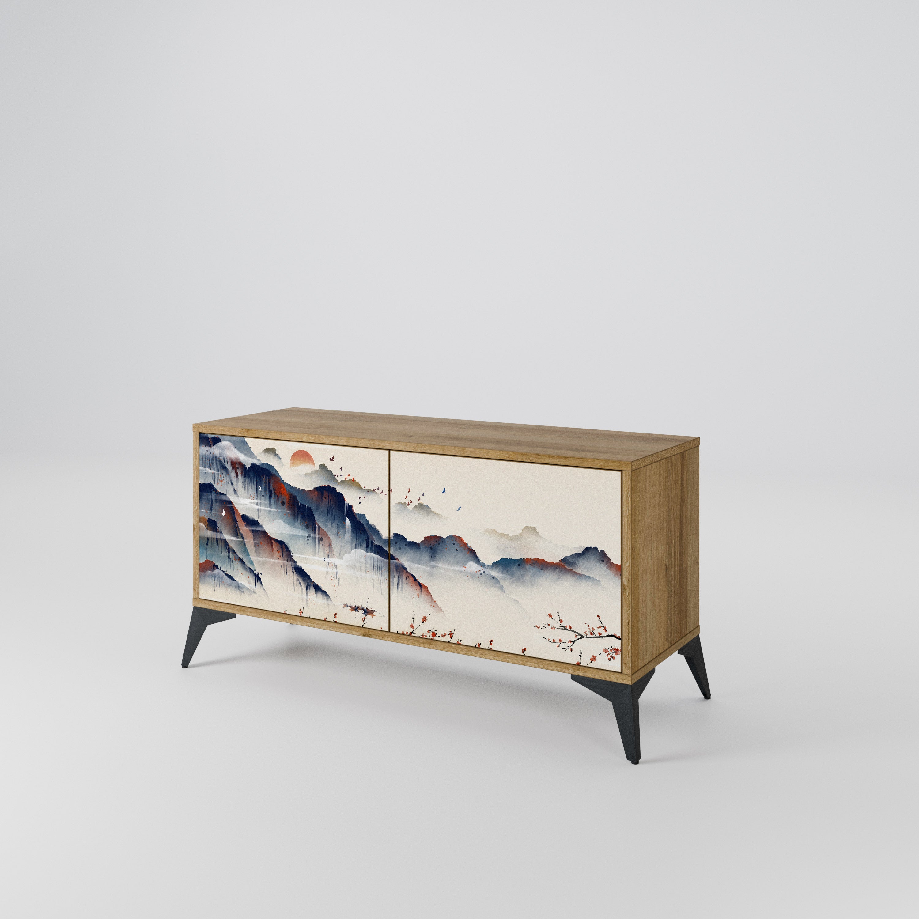 JAPANESE LANDSCAPE Kompaktowa szafka RTV 2-drzwiowa