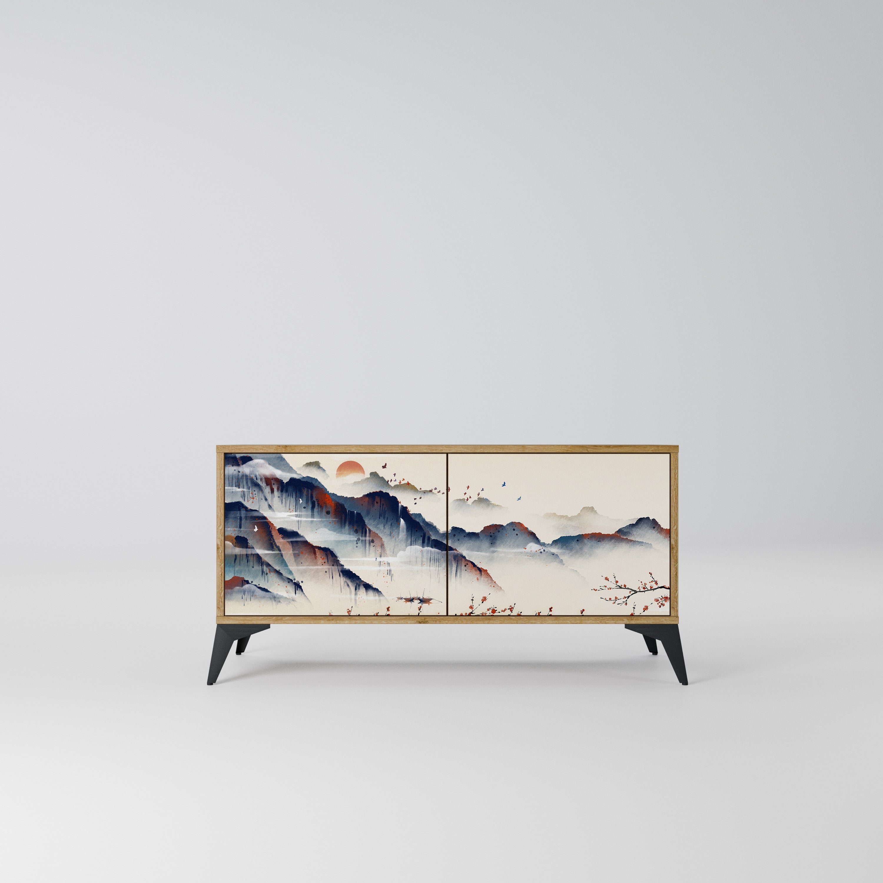JAPANESE LANDSCAPE Kompaktowa szafka RTV 2-drzwiowa