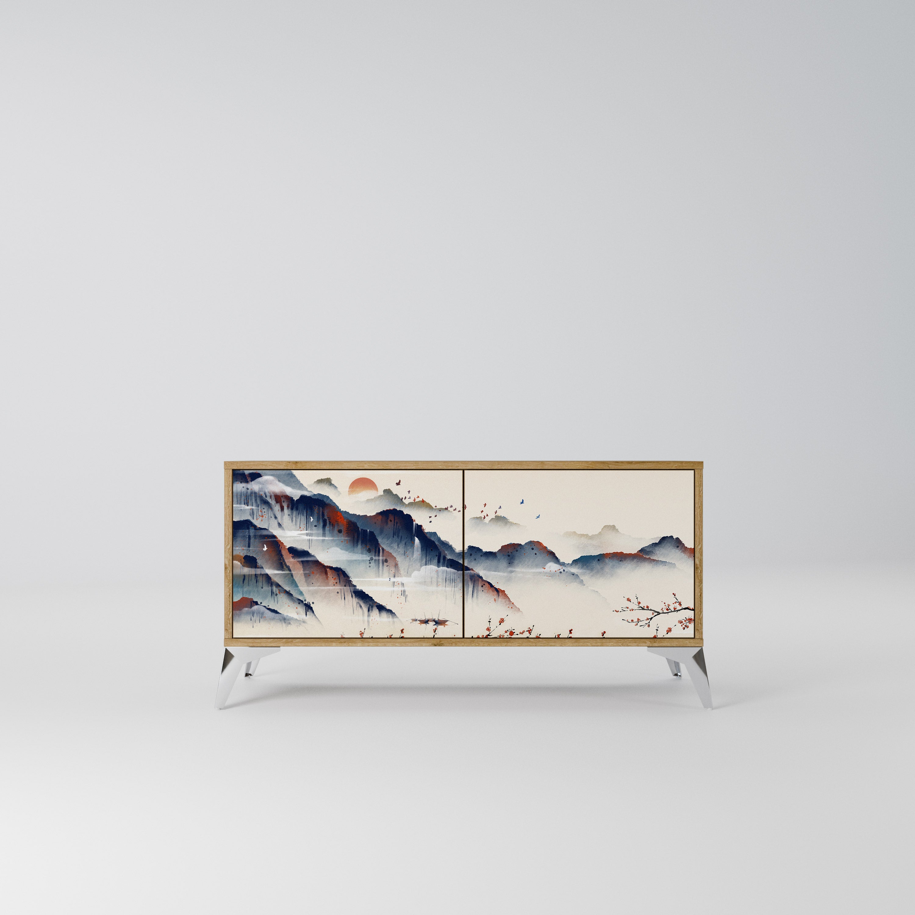 JAPANESE LANDSCAPE Kompaktowa szafka RTV 2-drzwiowa