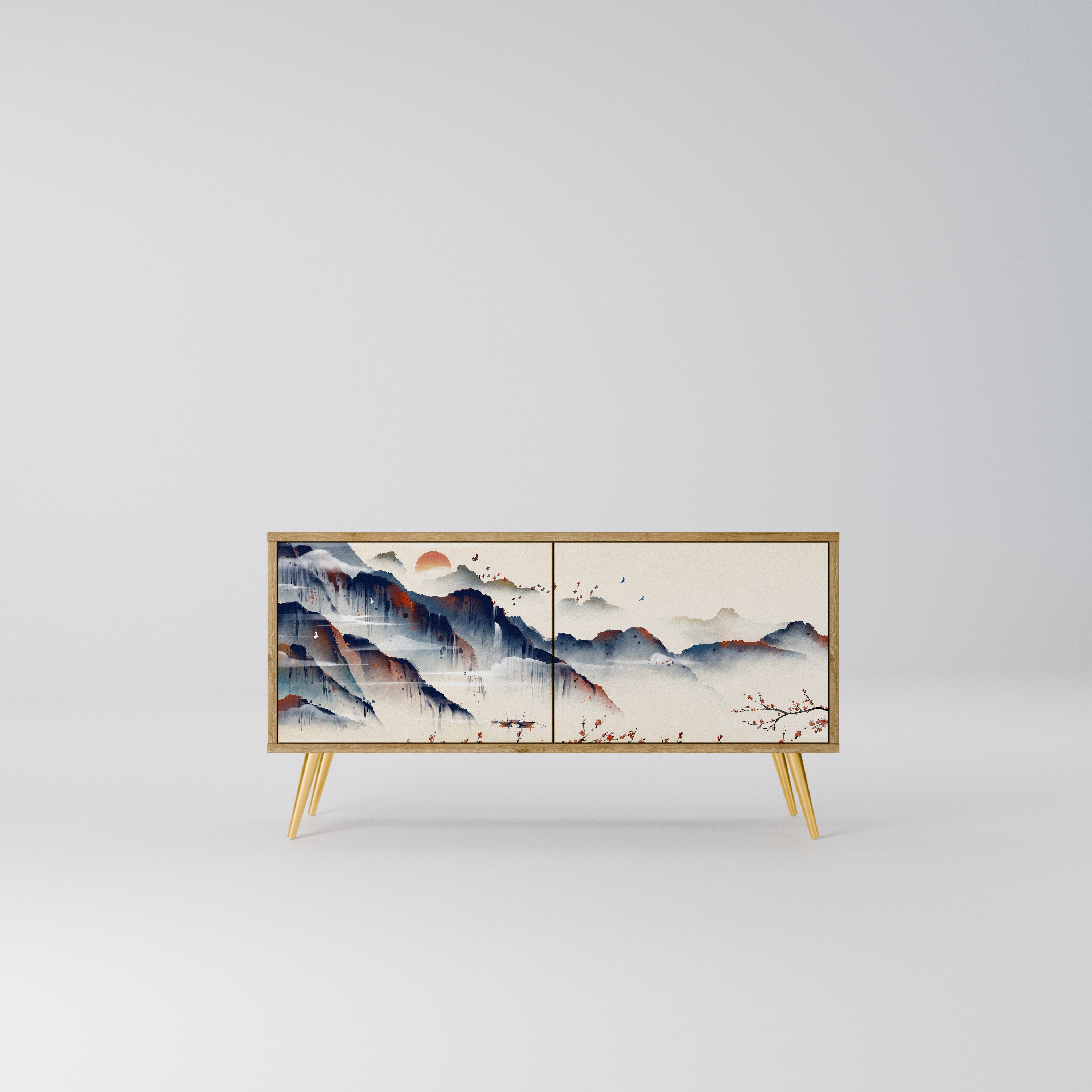 JAPANESE LANDSCAPE Kompaktowa szafka RTV 2-drzwiowa