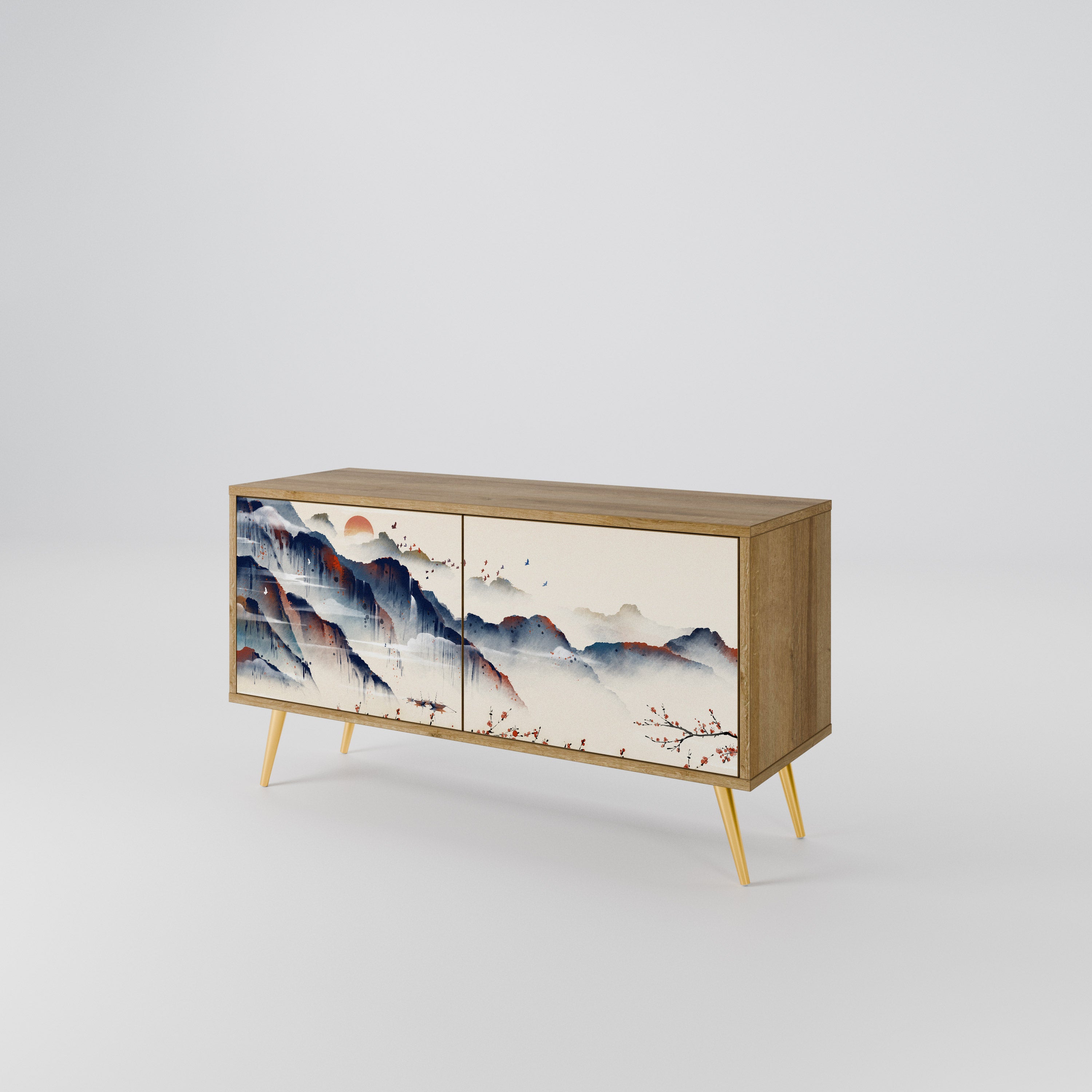 JAPANESE LANDSCAPE Kompaktowa szafka RTV 2-drzwiowa