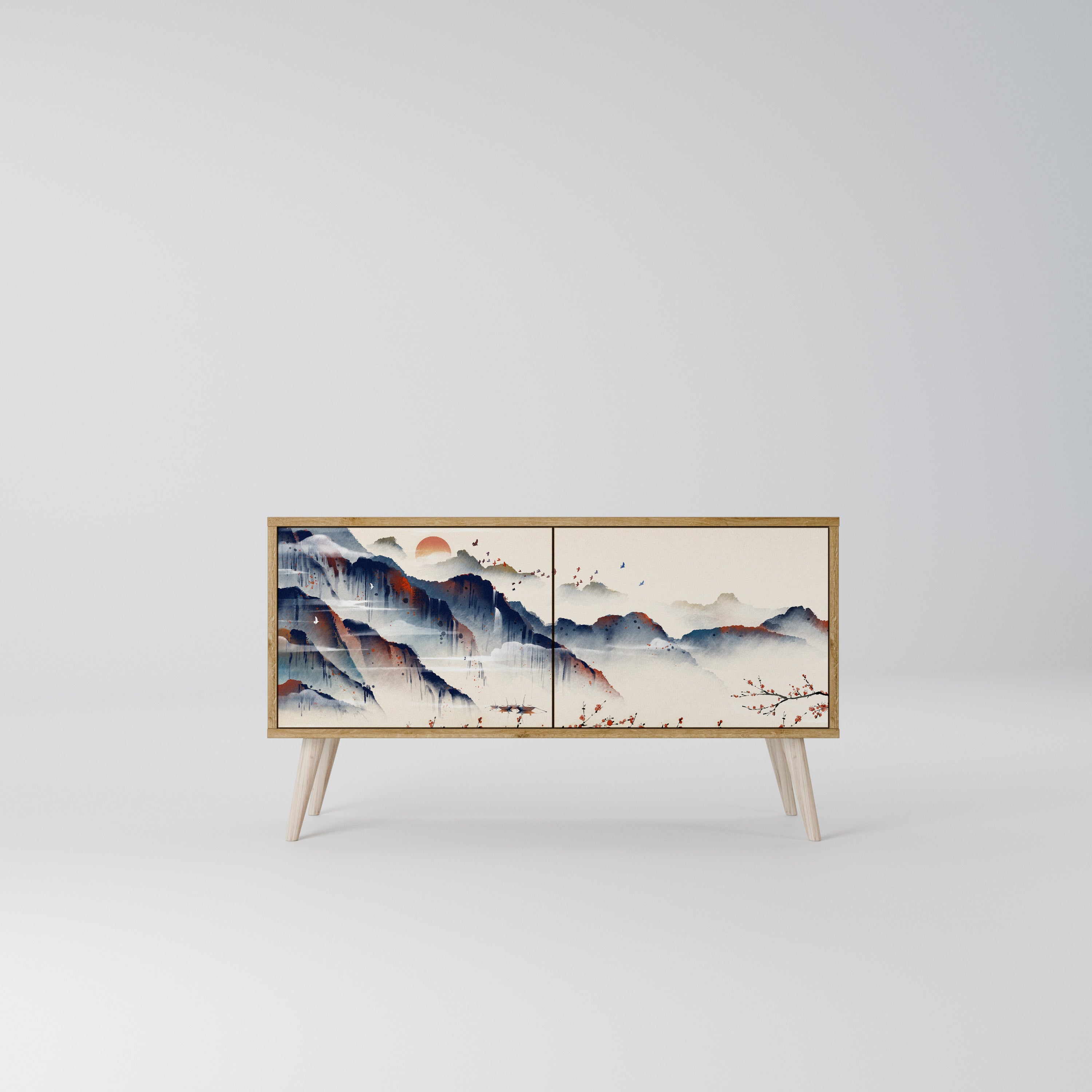 JAPANESE LANDSCAPE Kompaktowa szafka RTV 2-drzwiowa