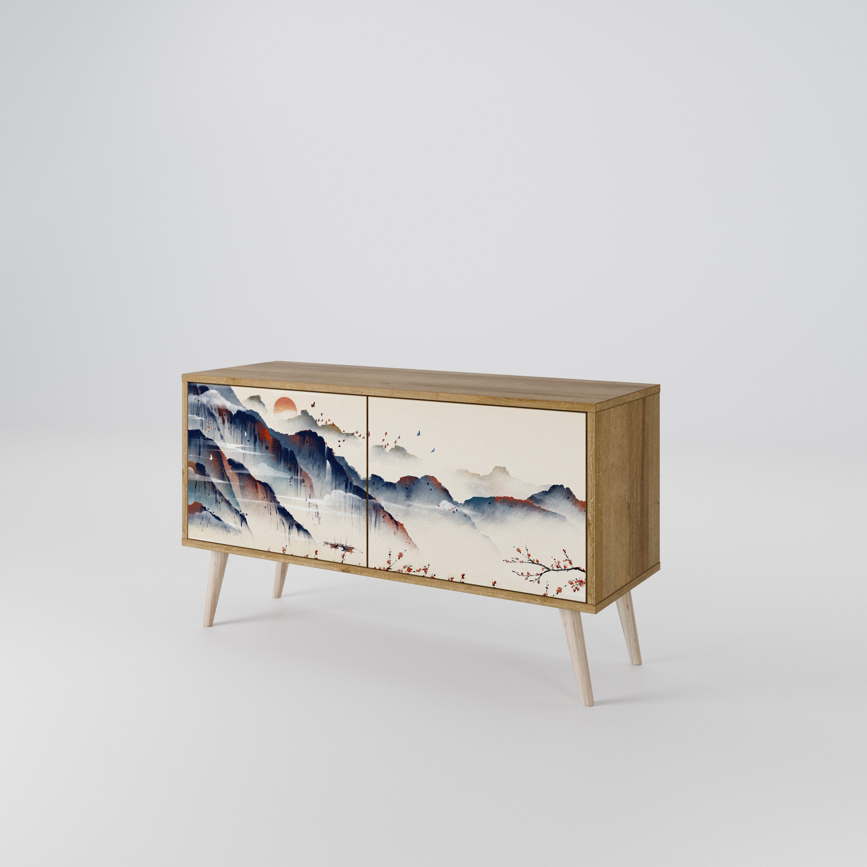 JAPANESE LANDSCAPE Kompaktowa szafka RTV 2-drzwiowa