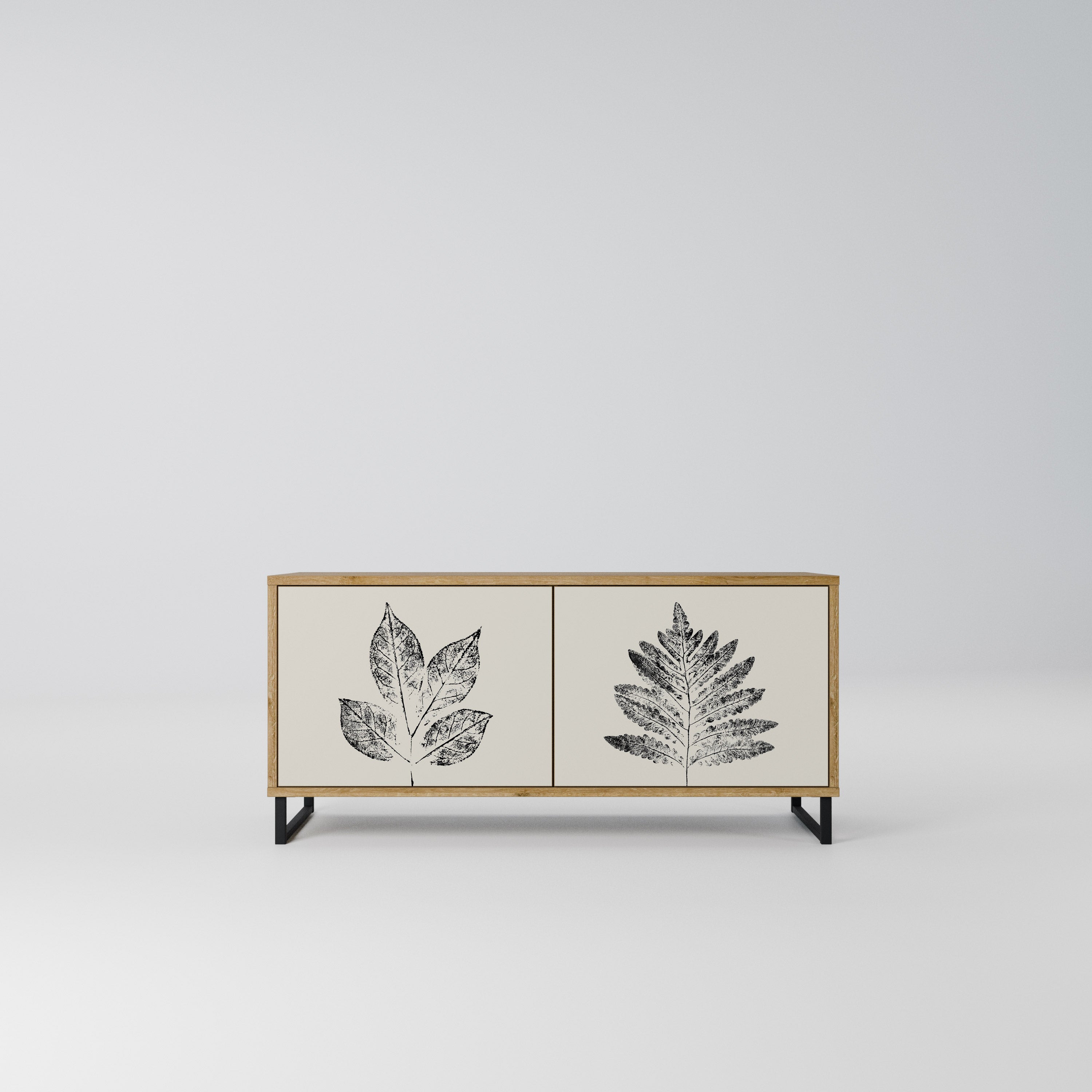 LEAFY STAMPS Kompaktowa szafka RTV 2-drzwiowa