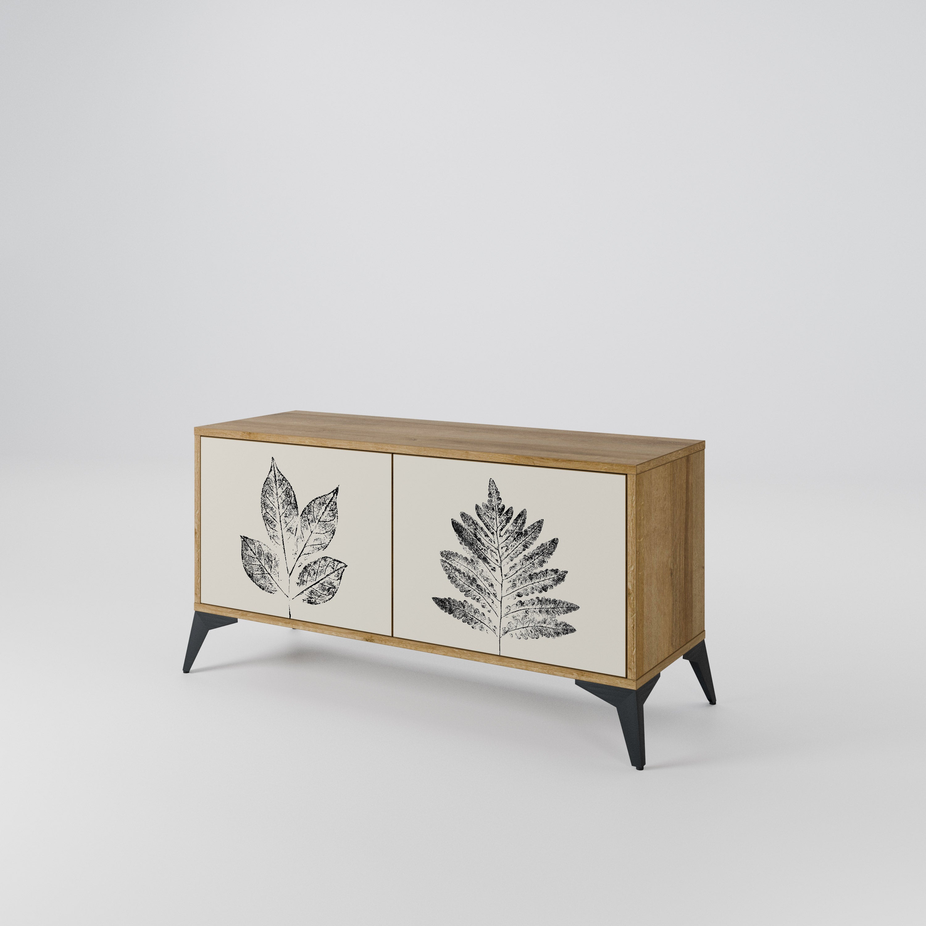 LEAFY STAMPS Kompaktowa szafka RTV 2-drzwiowa