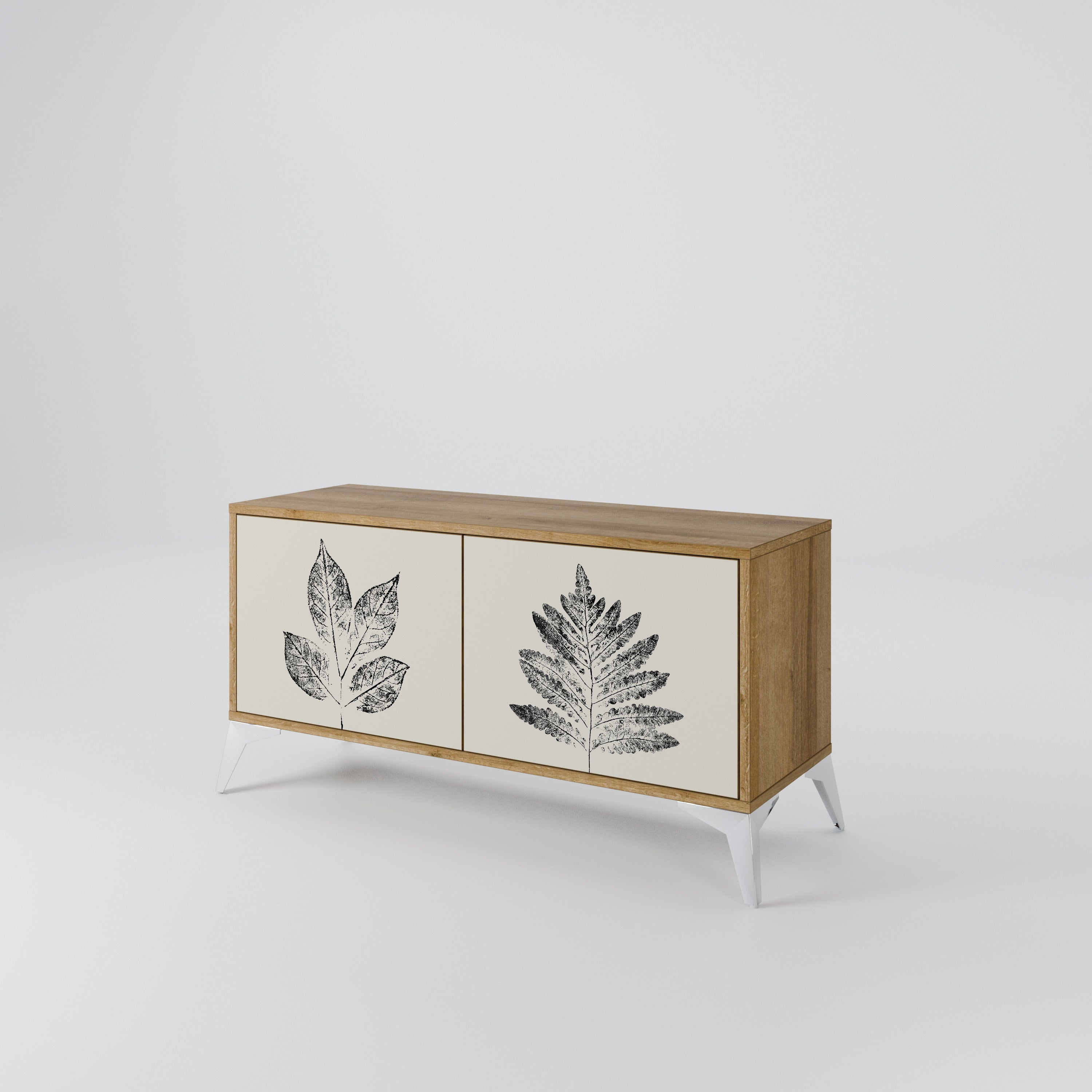LEAFY STAMPS Kompaktowa szafka RTV 2-drzwiowa