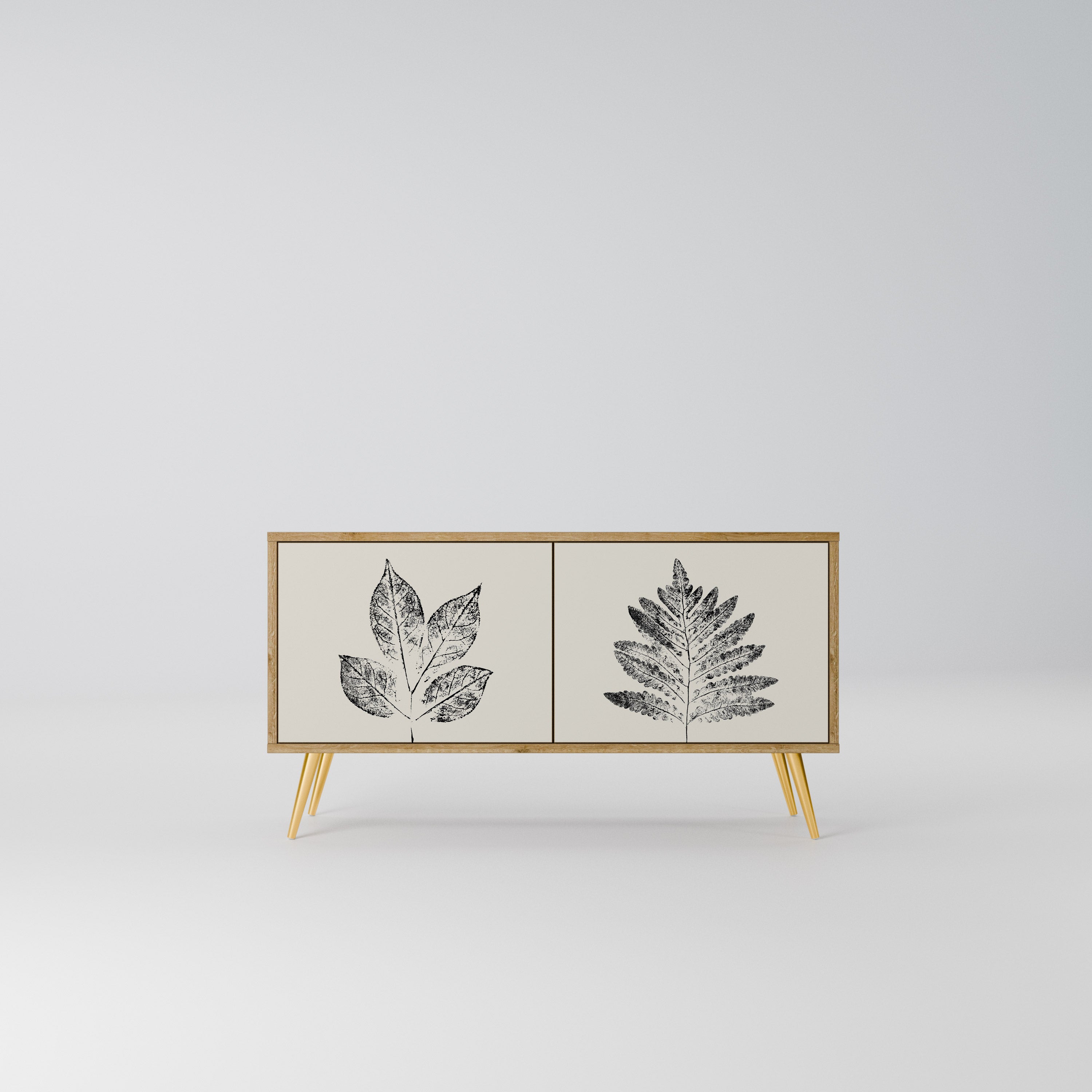 LEAFY STAMPS Kompaktowa szafka RTV 2-drzwiowa