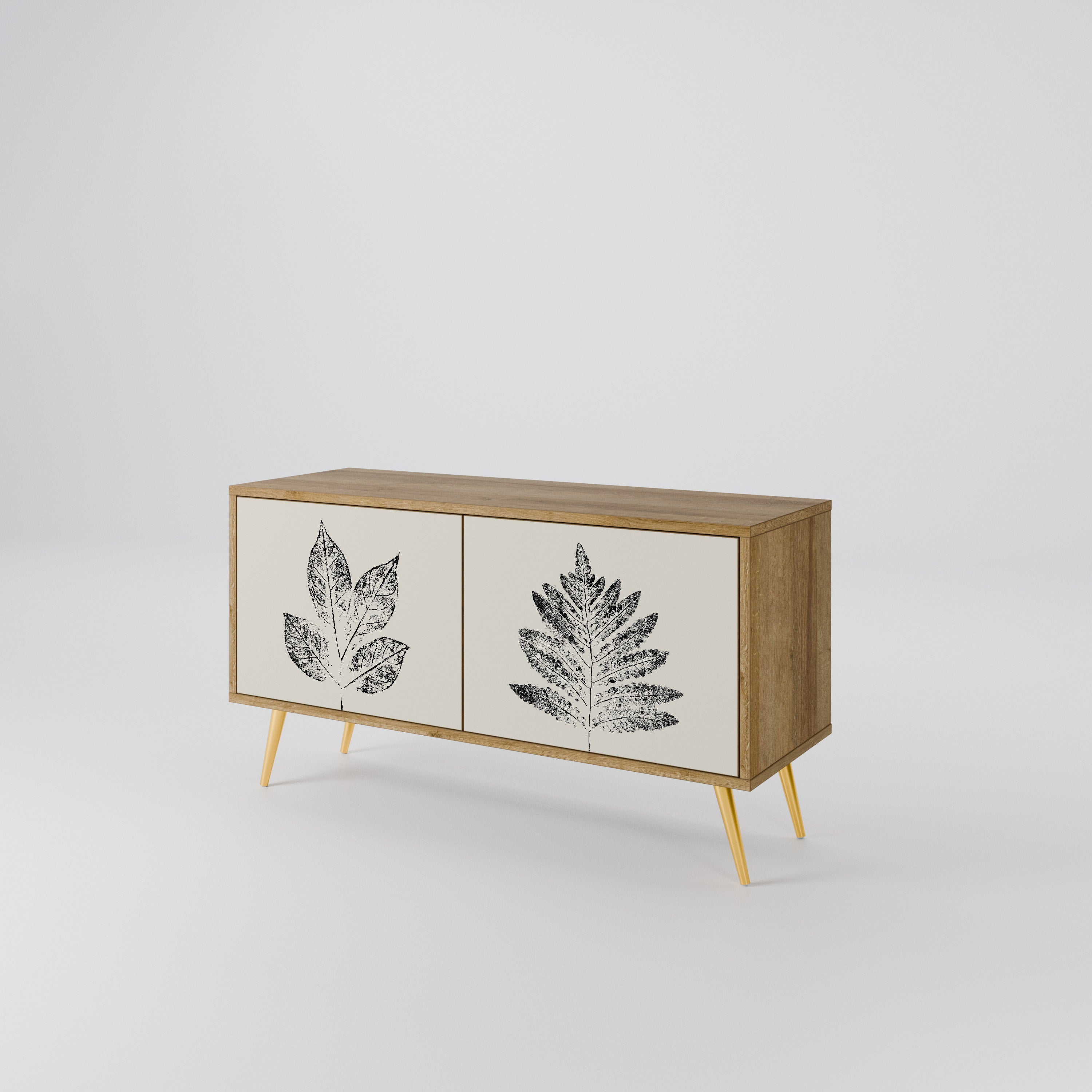 LEAFY STAMPS Kompaktowa szafka RTV 2-drzwiowa