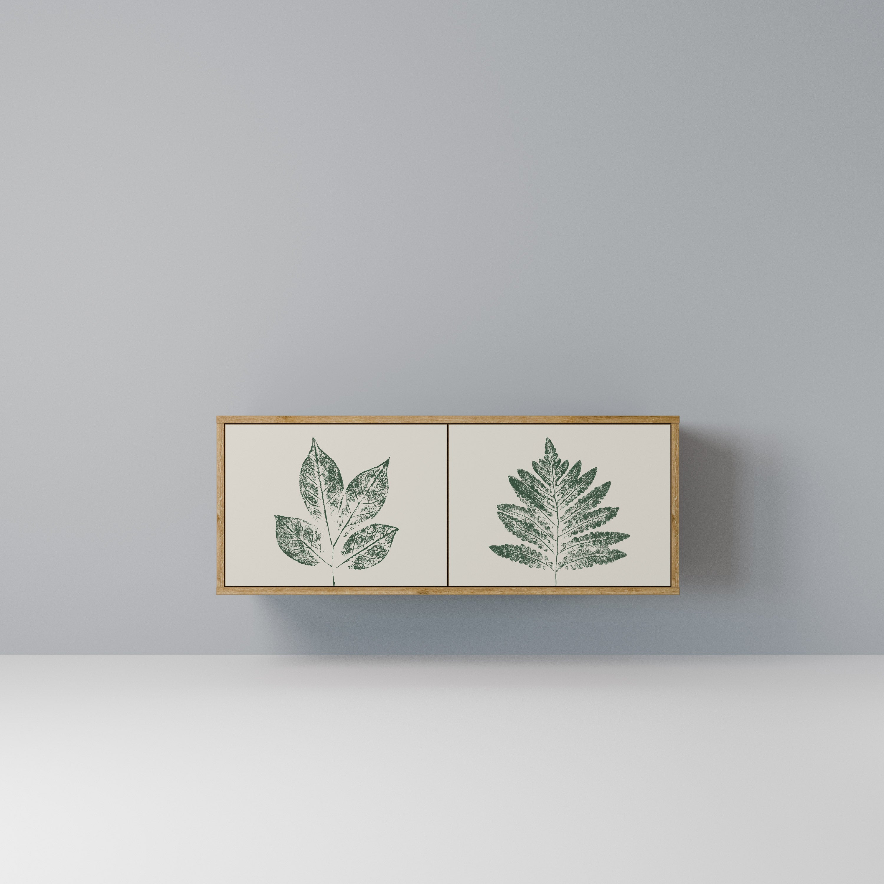 GREEN LEAFY STAMPS Kompaktowa szafka RTV 2-drzwiowa