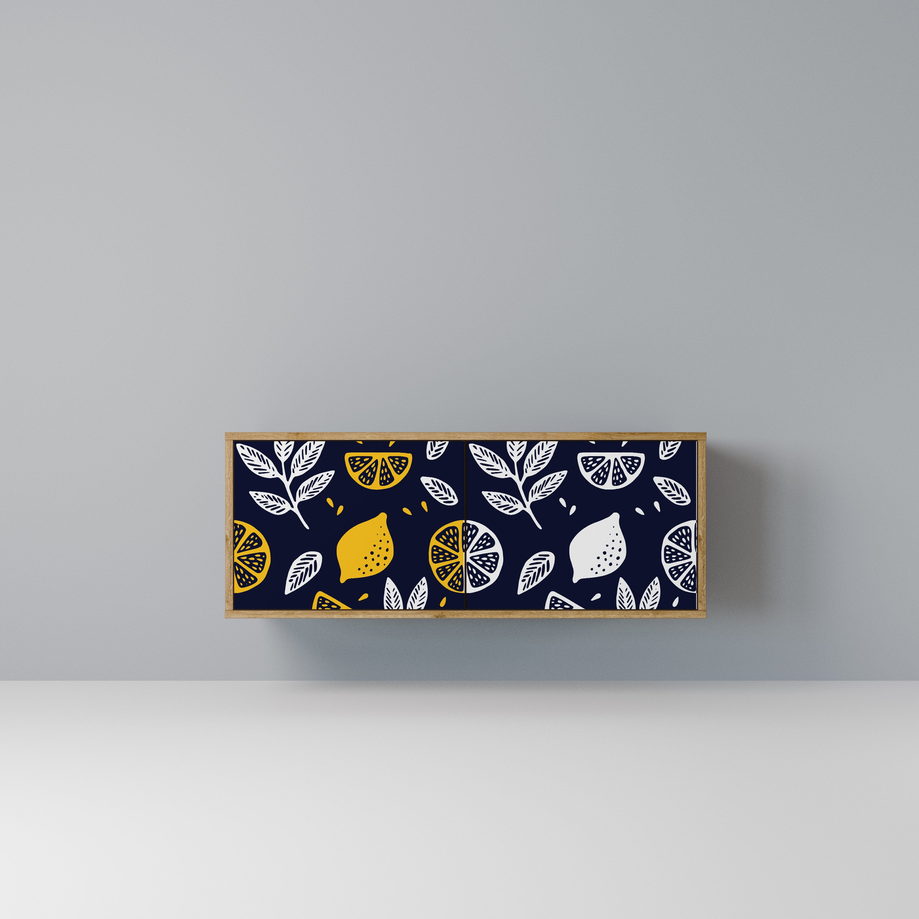 CITRUS BLACK AND WHITE Kompaktowa szafka RTV 2-drzwiowa