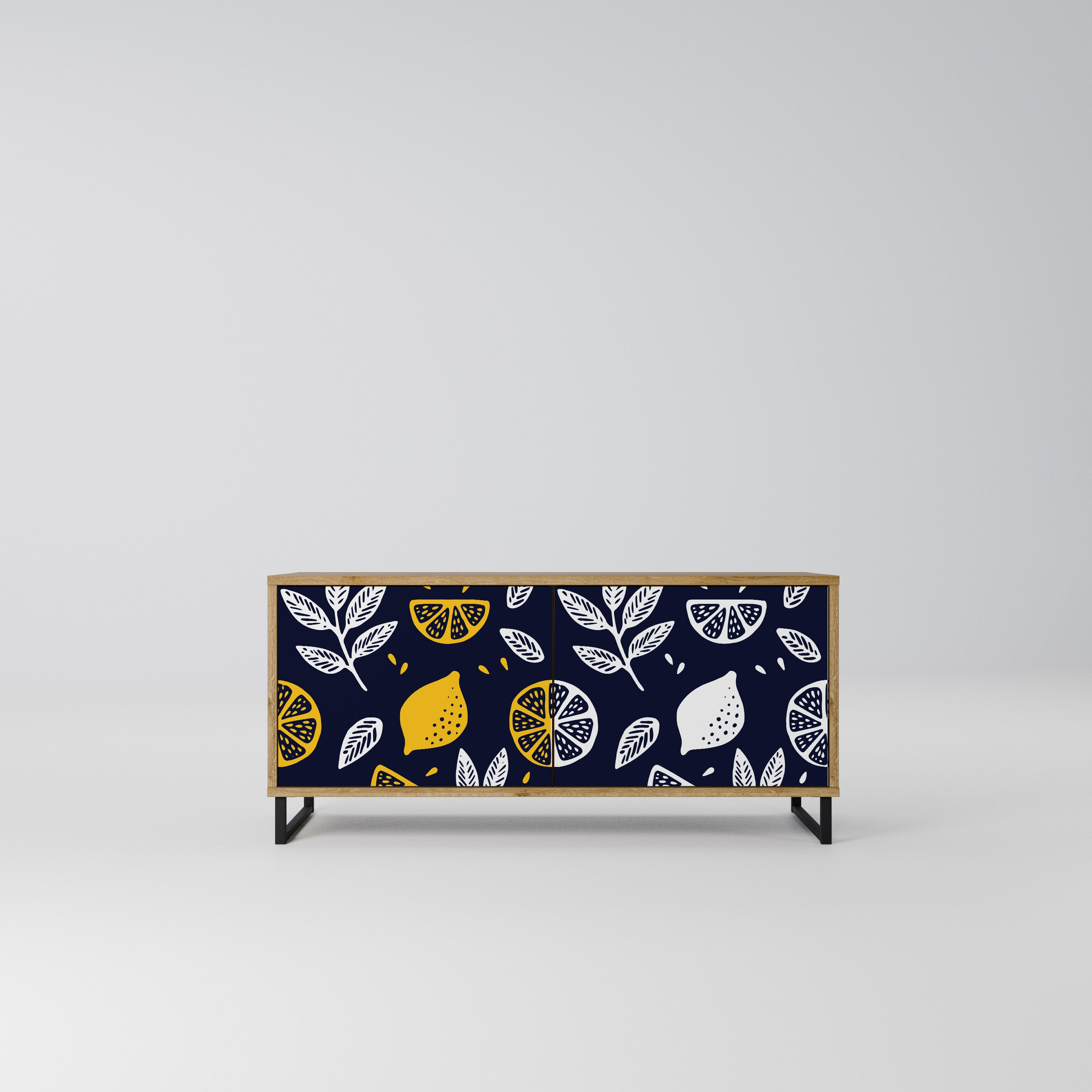 CITRUS BLACK AND WHITE Kompaktowa szafka RTV 2-drzwiowa