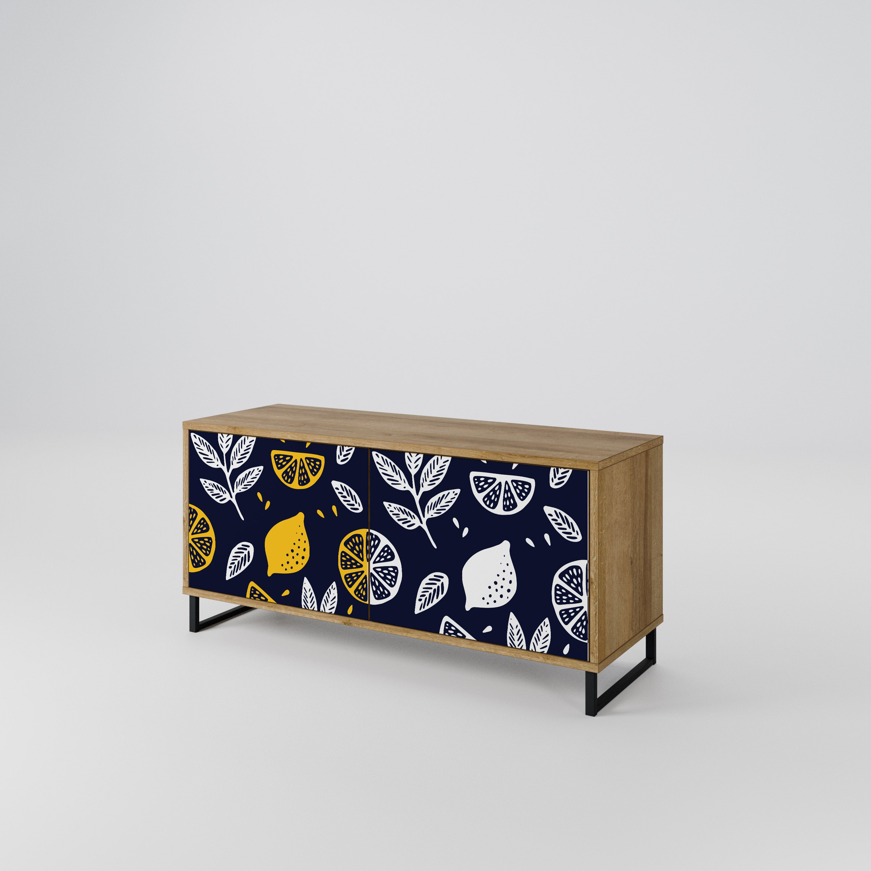 CITRUS BLACK AND WHITE Kompaktowa szafka RTV 2-drzwiowa