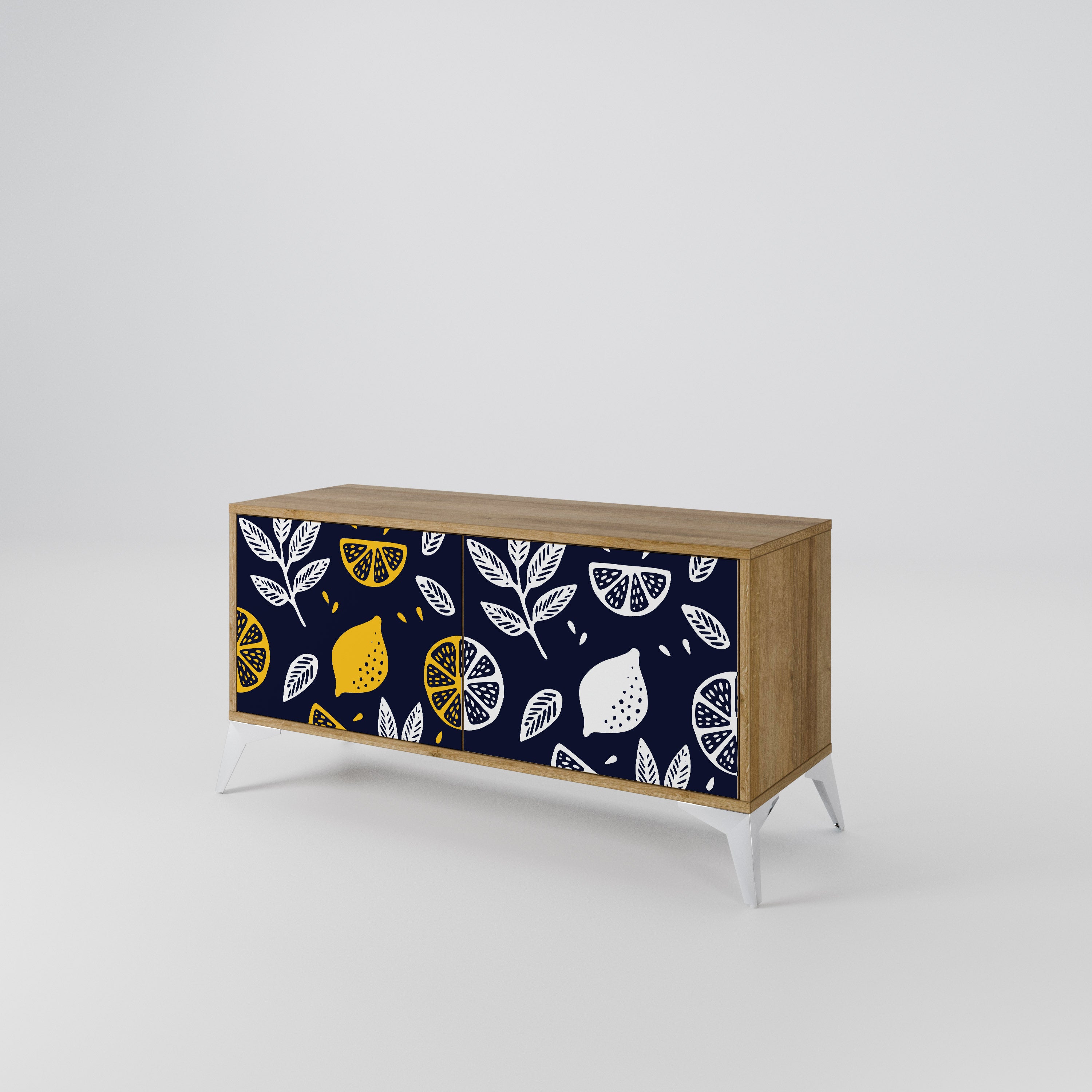 CITRUS BLACK AND WHITE Kompaktowa szafka RTV 2-drzwiowa