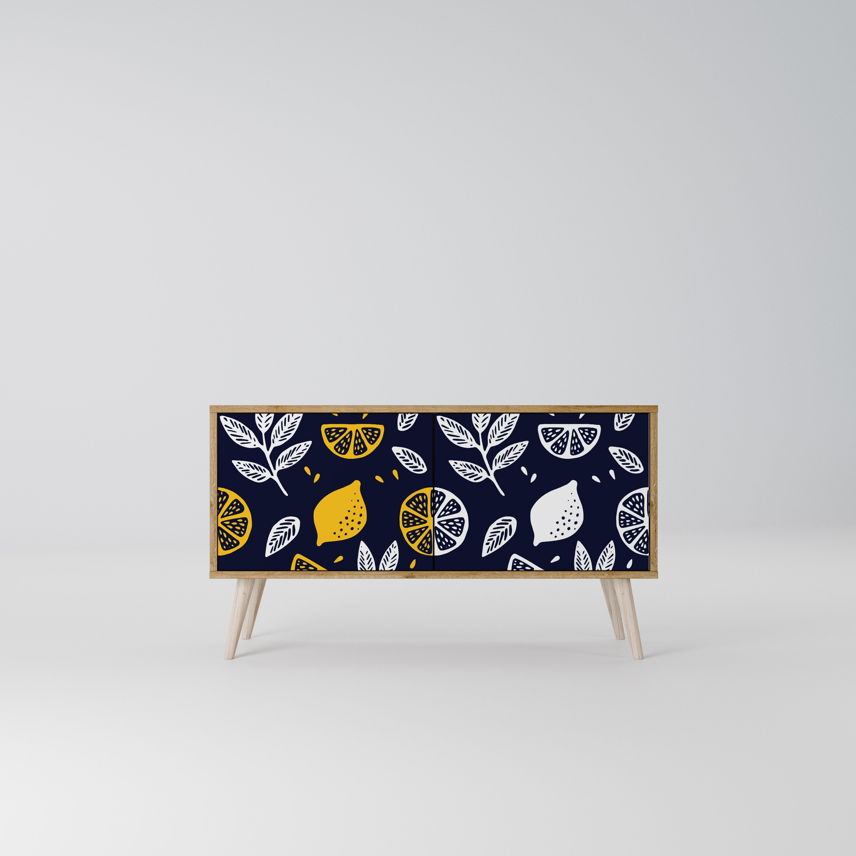 CITRUS BLACK AND WHITE Kompaktowa szafka RTV 2-drzwiowa