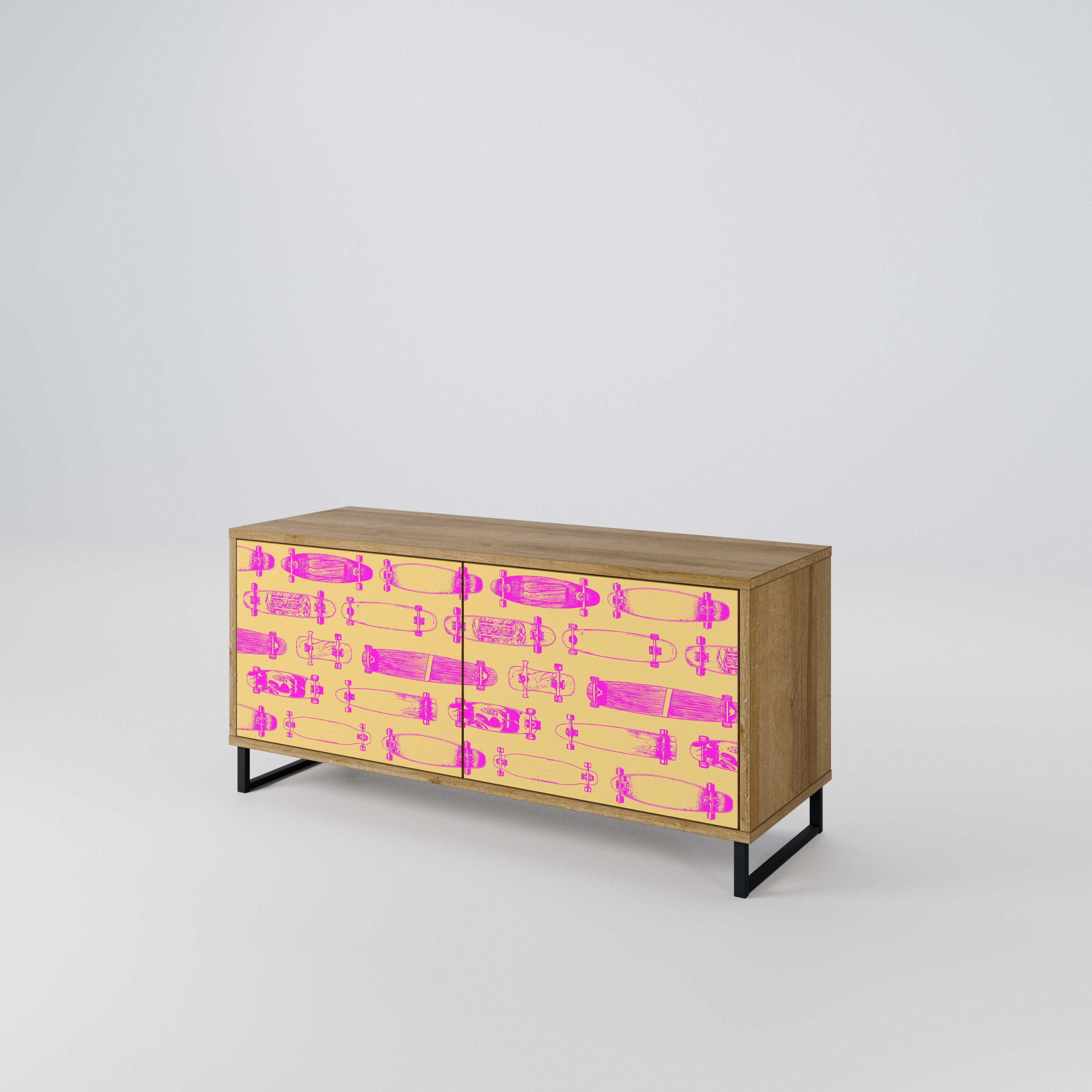 SKATEBOARD ARTISTRY Kompaktowa szafka RTV 2-drzwiowa