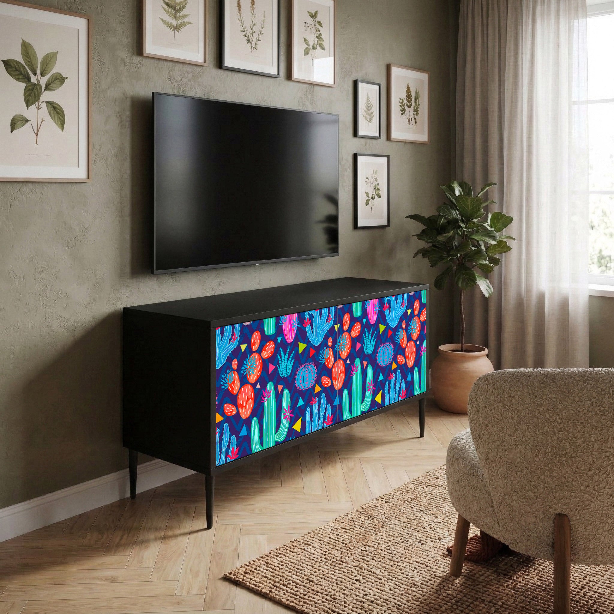 CACTUS VIBES Kompaktowa szafka RTV 2-drzwiowa