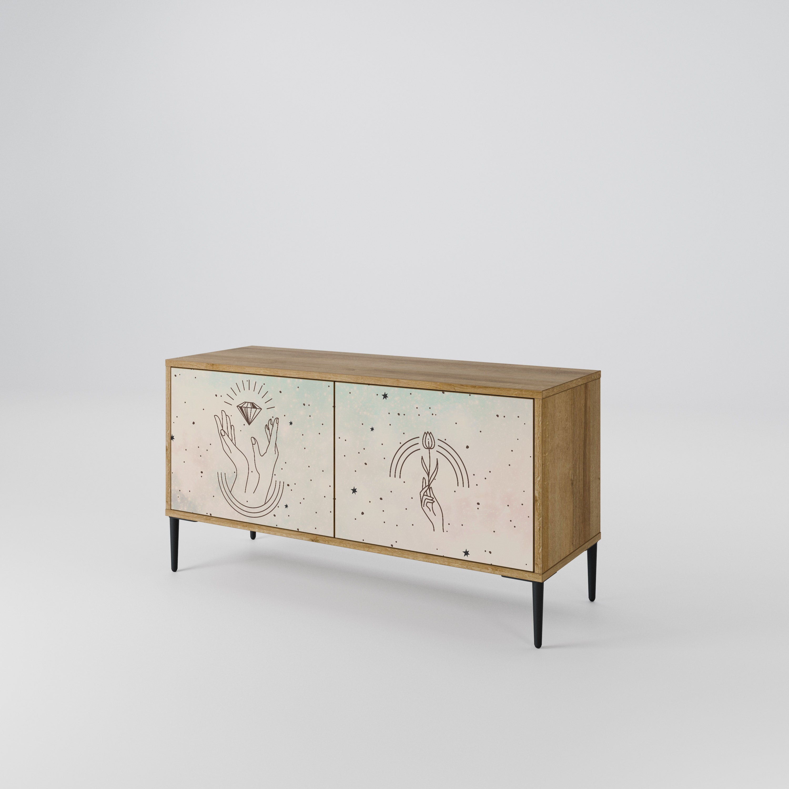 DELICATE BEAUTY Kompaktowa szafka RTV 2-drzwiowa