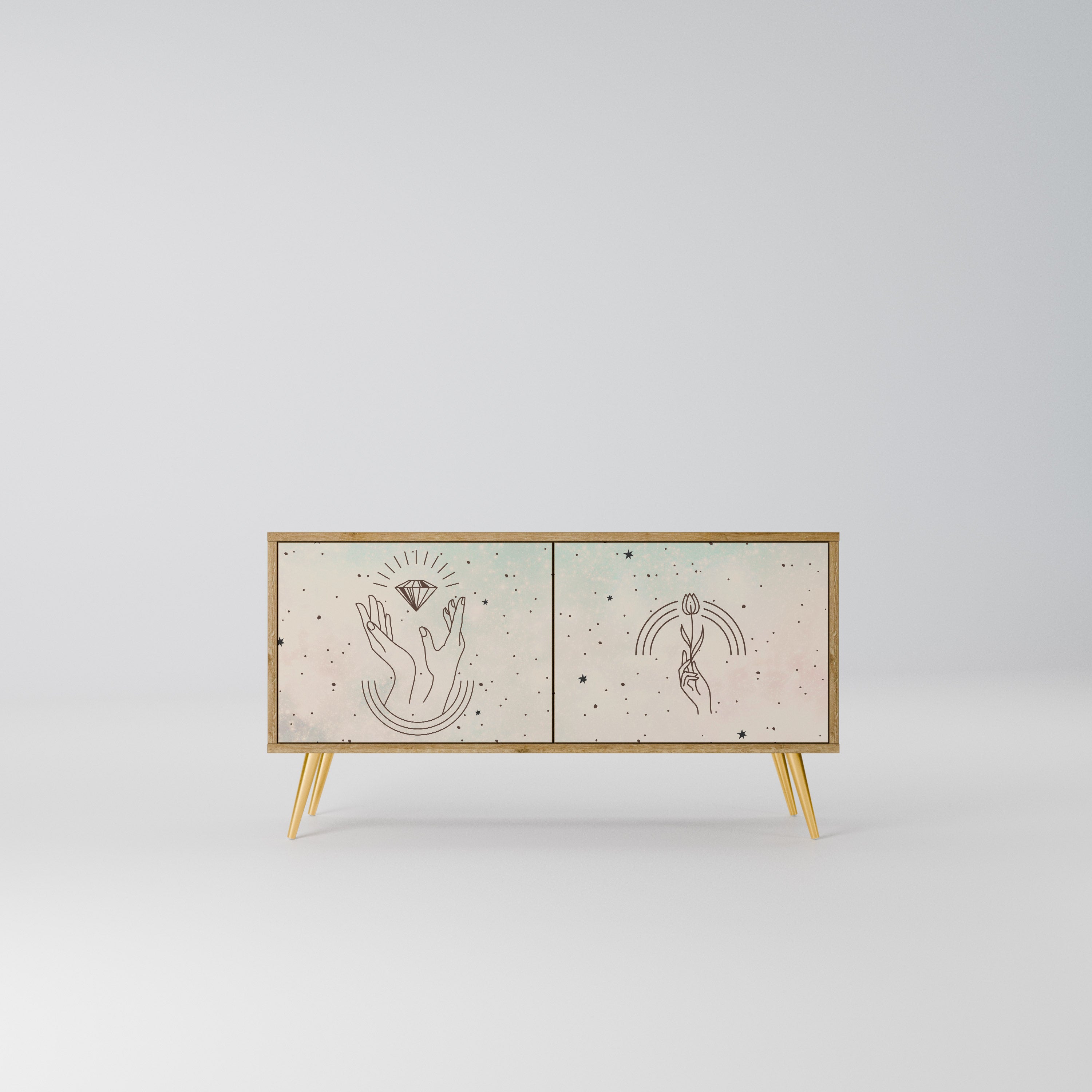 DELICATE BEAUTY Kompaktowa szafka RTV 2-drzwiowa