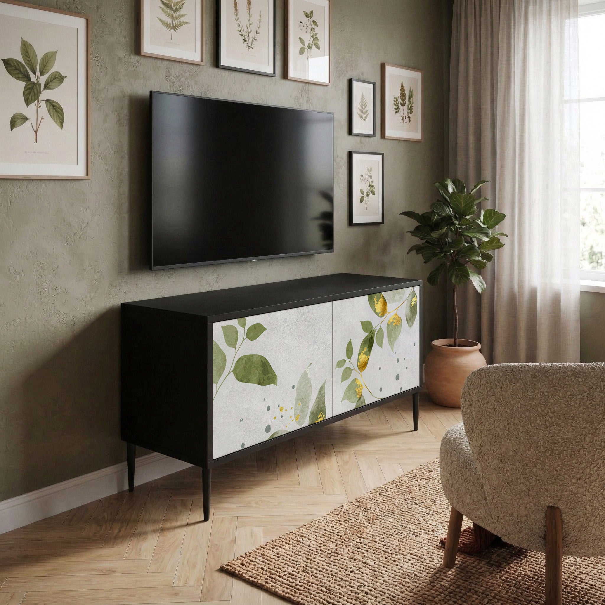 ELEGANT BOTANICS Kompaktowa szafka RTV 2-drzwiowa