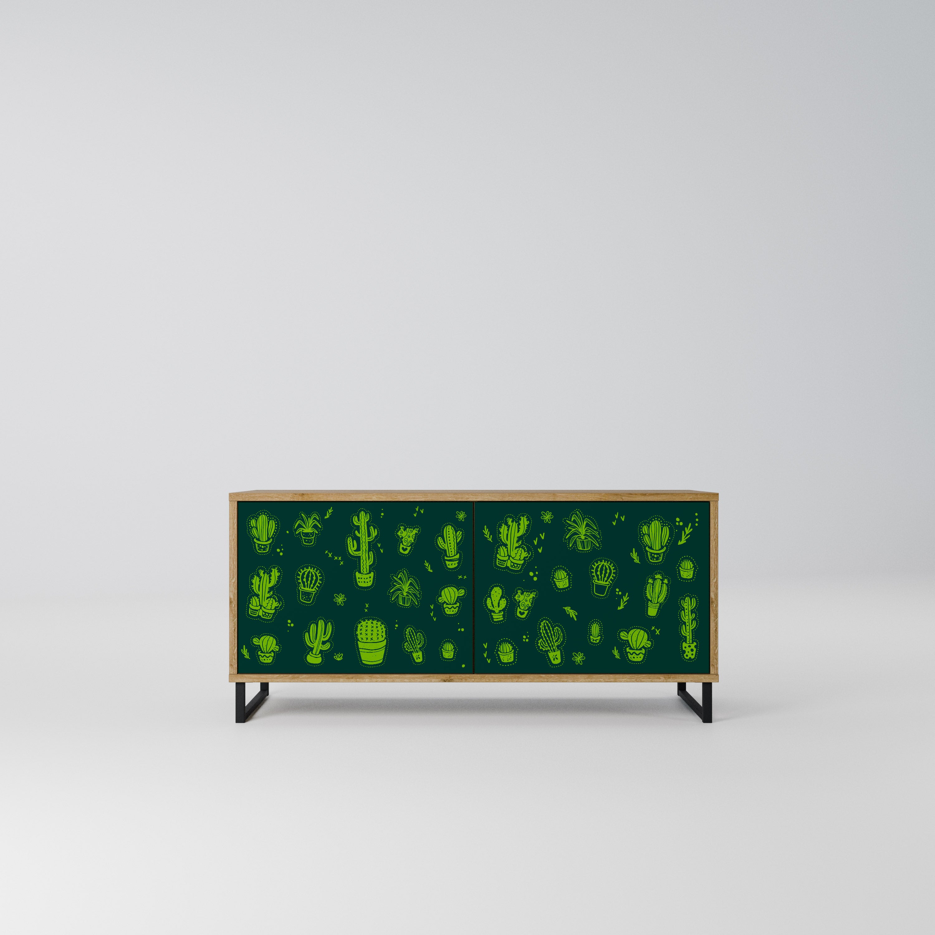 DESERT GREEN Kompaktowa szafka RTV 2-drzwiowa