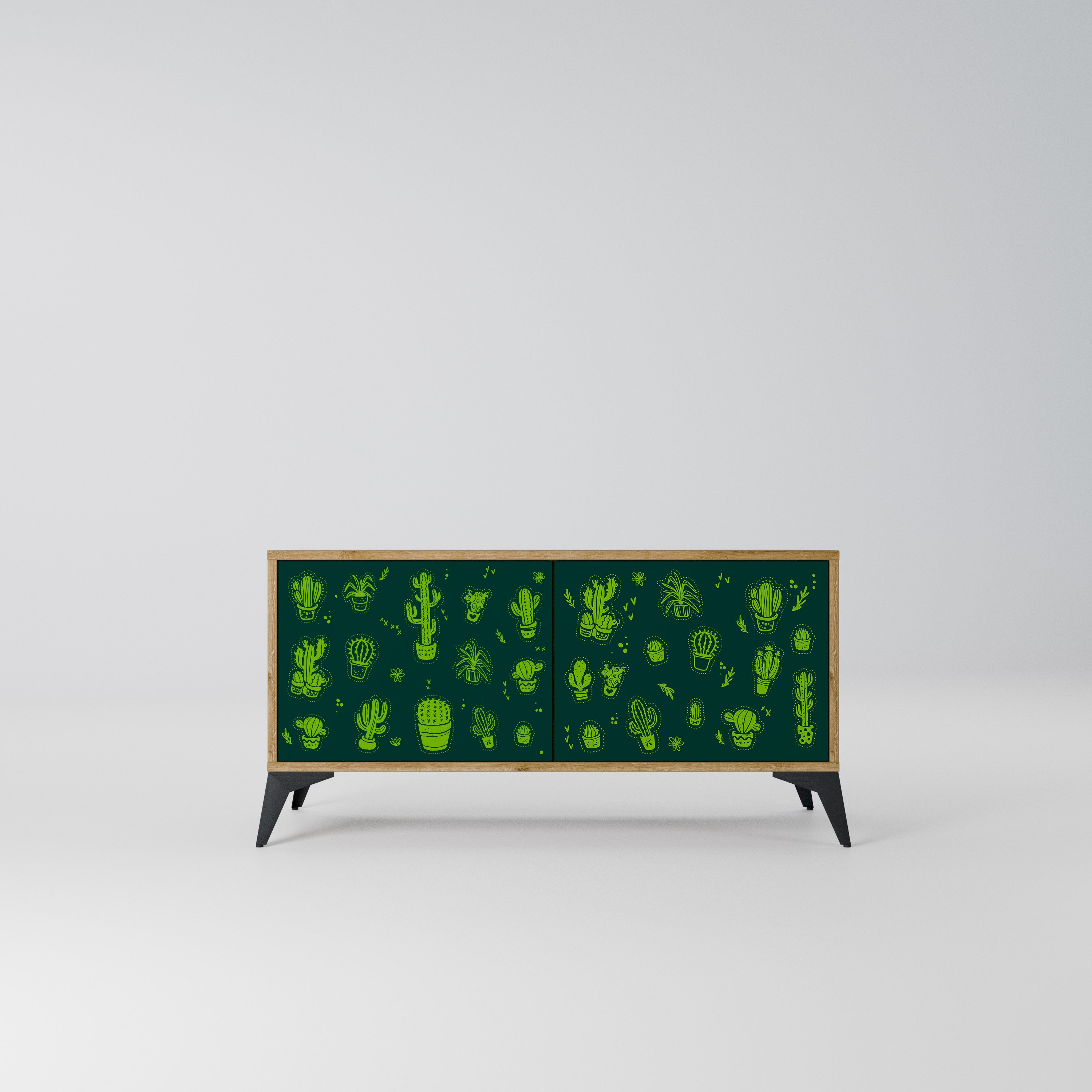 DESERT GREEN Kompaktowa szafka RTV 2-drzwiowa
