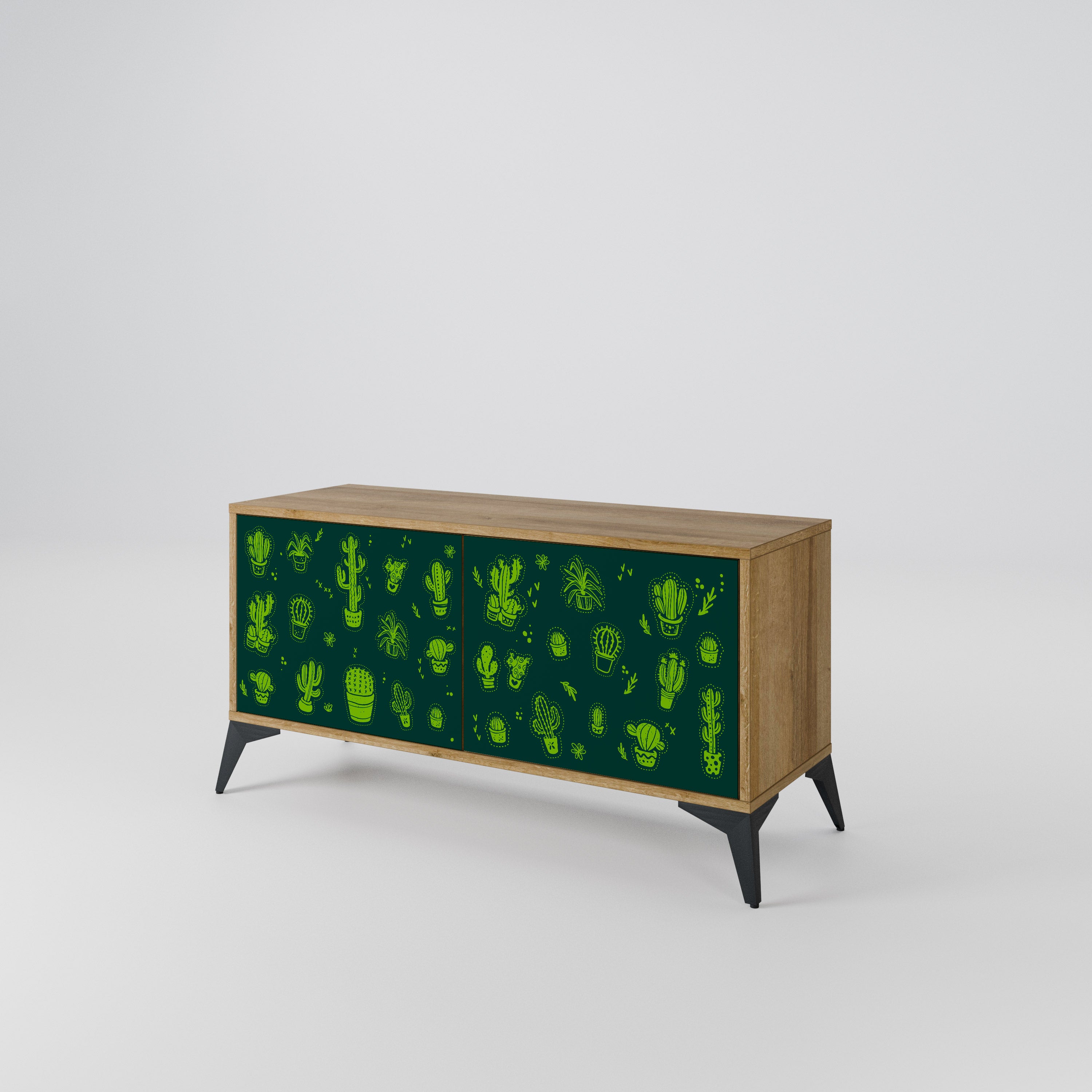 DESERT GREEN Kompaktowa szafka RTV 2-drzwiowa