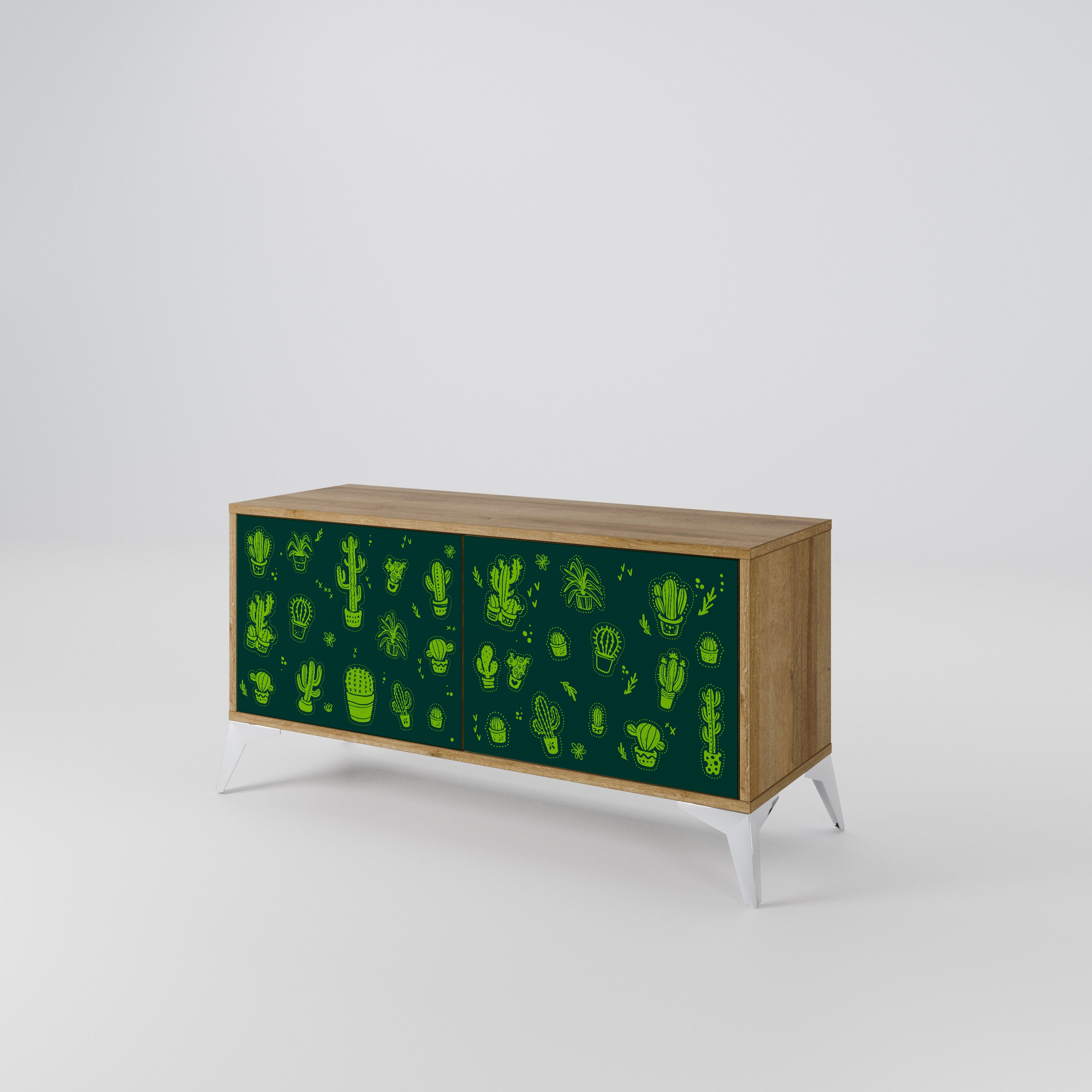 DESERT GREEN Kompaktowa szafka RTV 2-drzwiowa