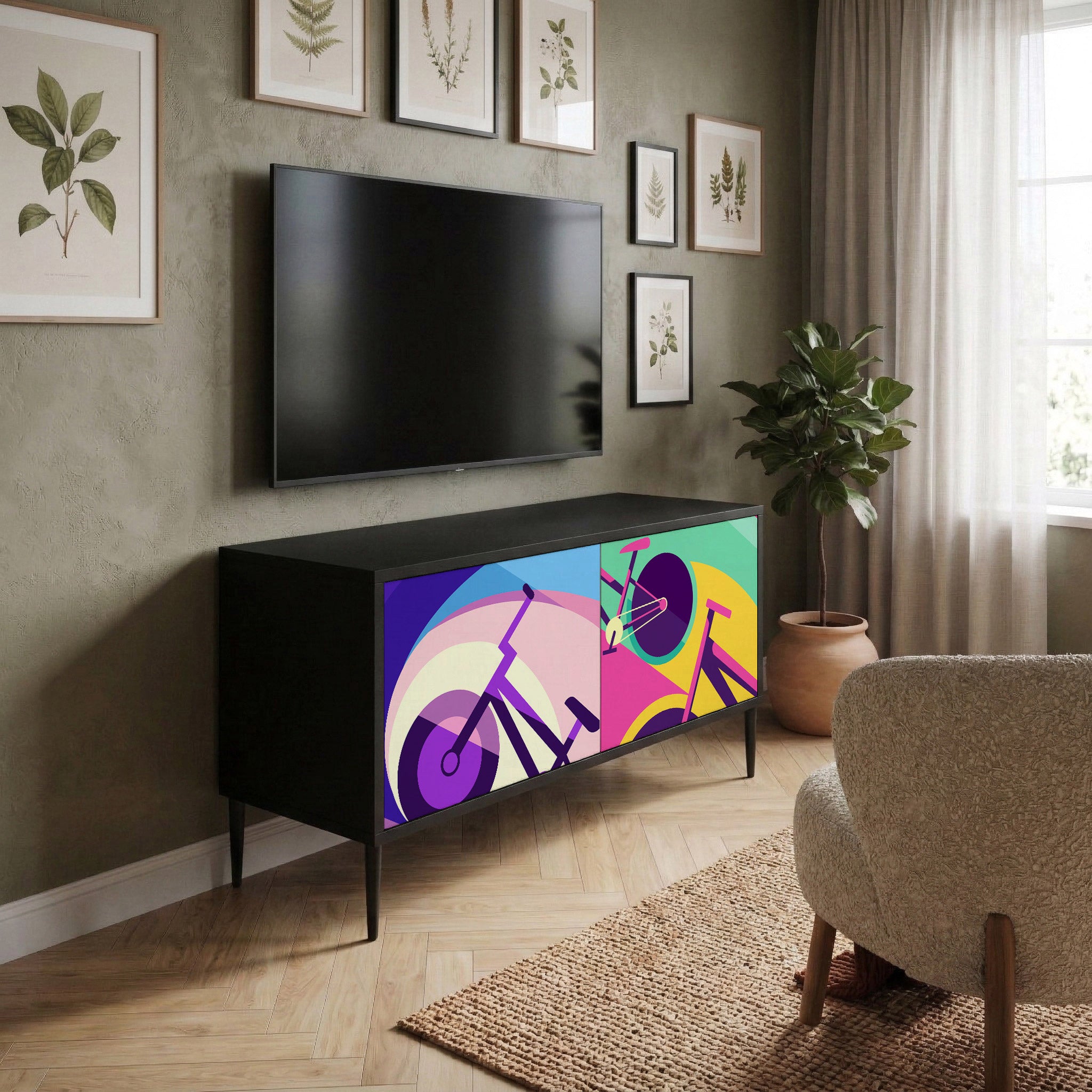 BIKE DREAMS Kompaktowa szafka RTV 2-drzwiowa