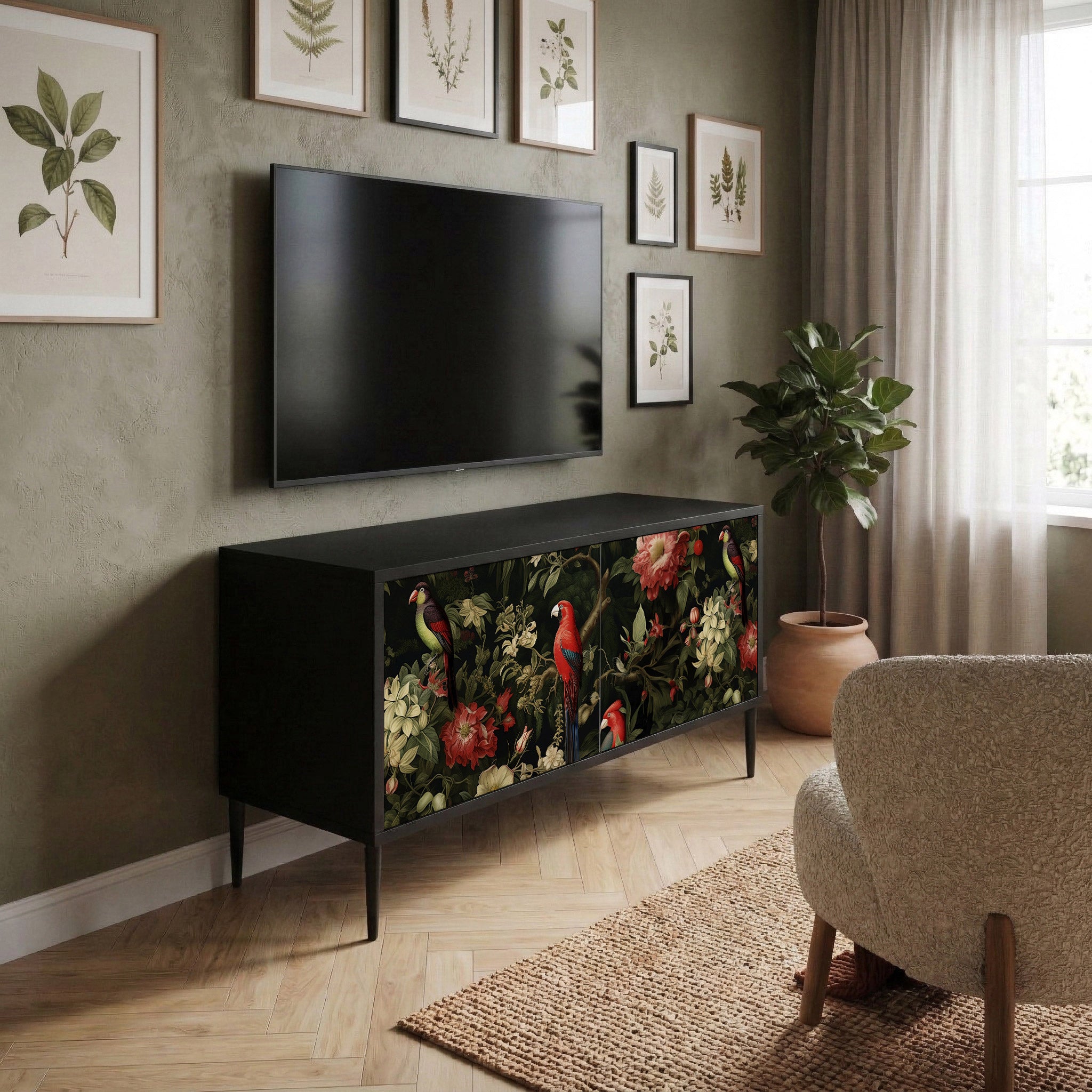 AVIAN GREENERY Kompaktowa szafka RTV 2-drzwiowa