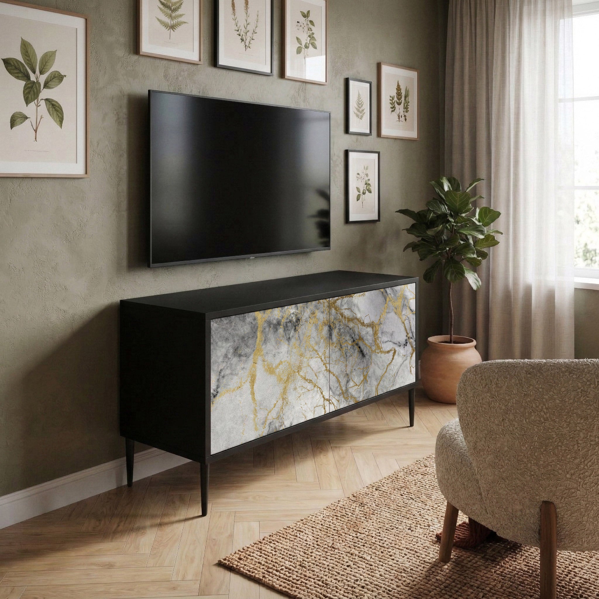 TIMELESS GLIDE Kompaktowa szafka RTV 2-drzwiowa