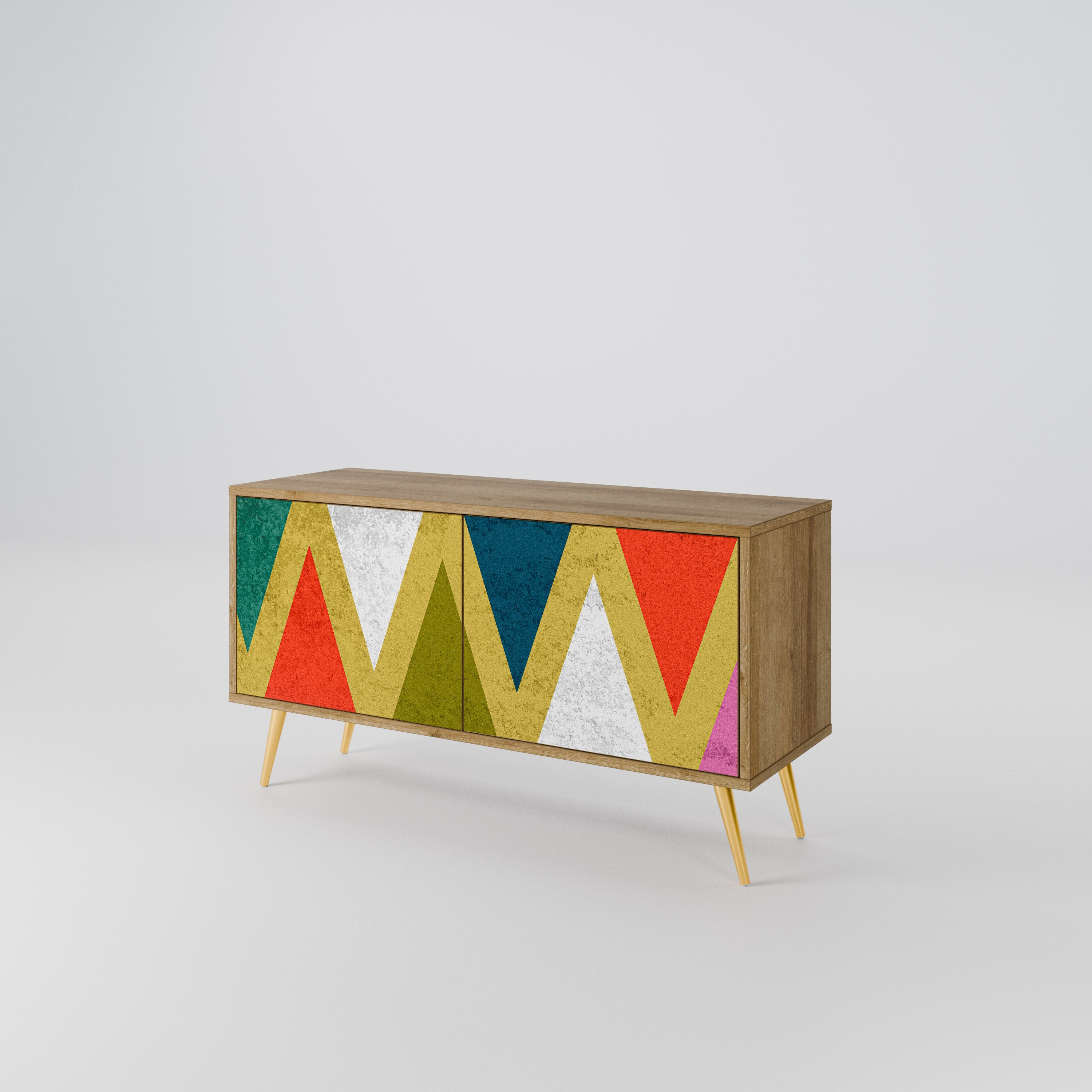 COLORFUL TRIANGLES Kompaktowa szafka RTV 2-drzwiowa